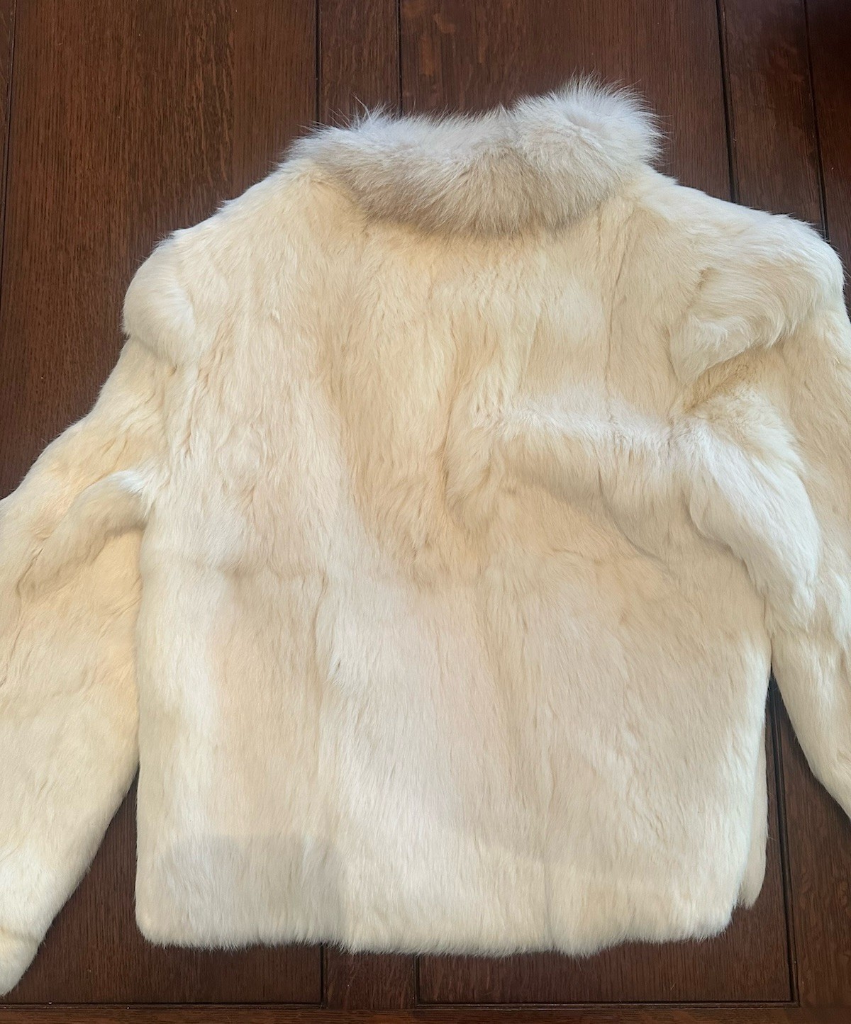 SERGIO VALENTE Vintage Off White Cream Rabbit Fur Mob Wife Coat Jacket