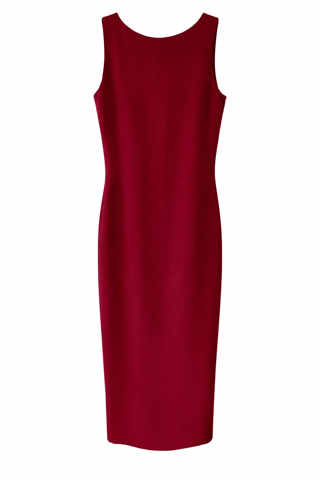 A-Line Burgundy Open Back Long Dress Size 12 – Elegant Evening Wear