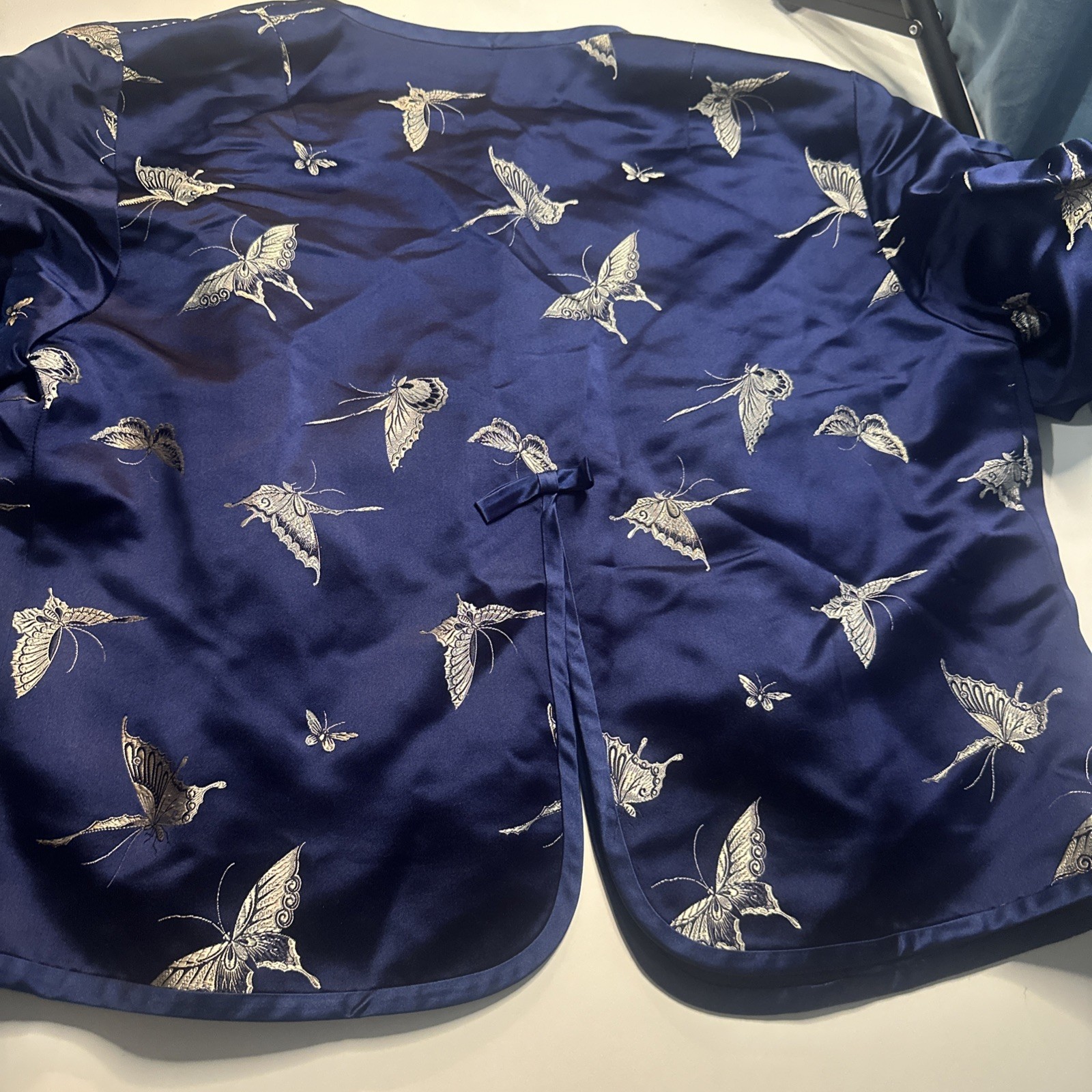 Ying Tai Ltd Vintage Women Jacket Silk Gold Butterfly Motif Hong Kong Boutique