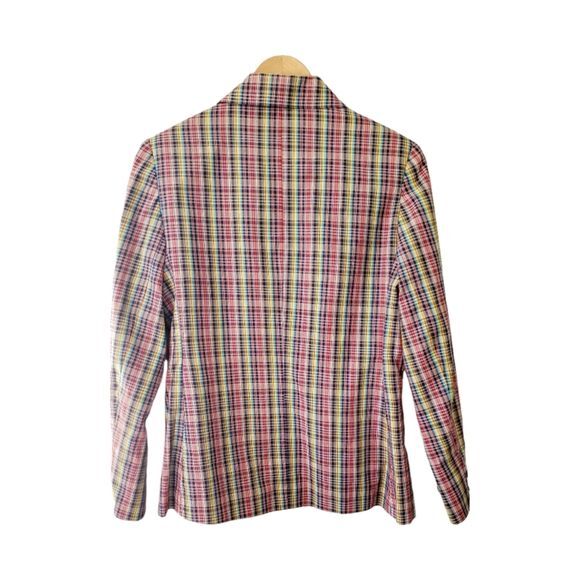 Donnkenny Separates Preppy Plaid Structured Blazer Vintage Size 10 Lightweight