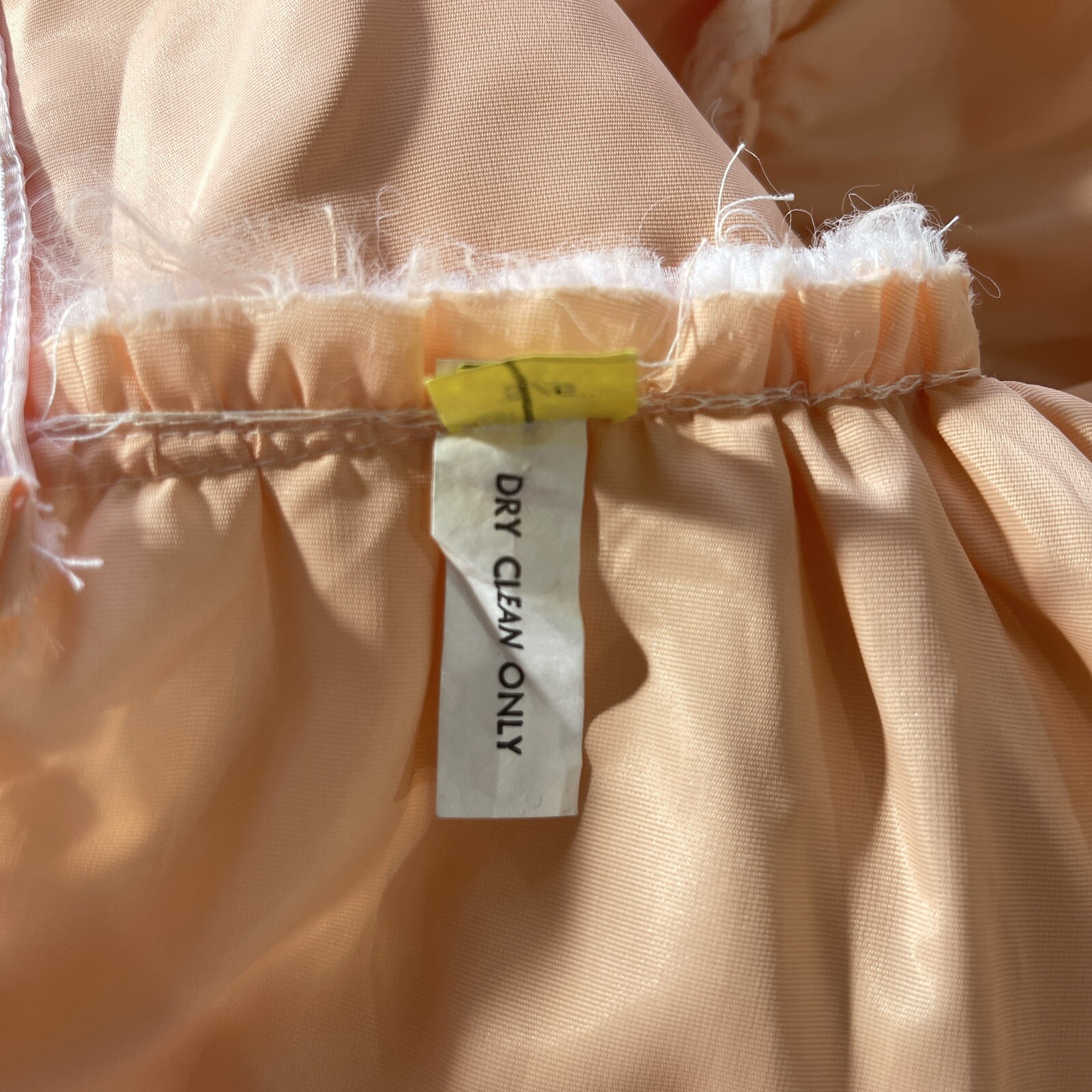 VTG 70s Party Tea Dress Women 5/6 Bridesmaid Chiffon Peach White Easter Prom