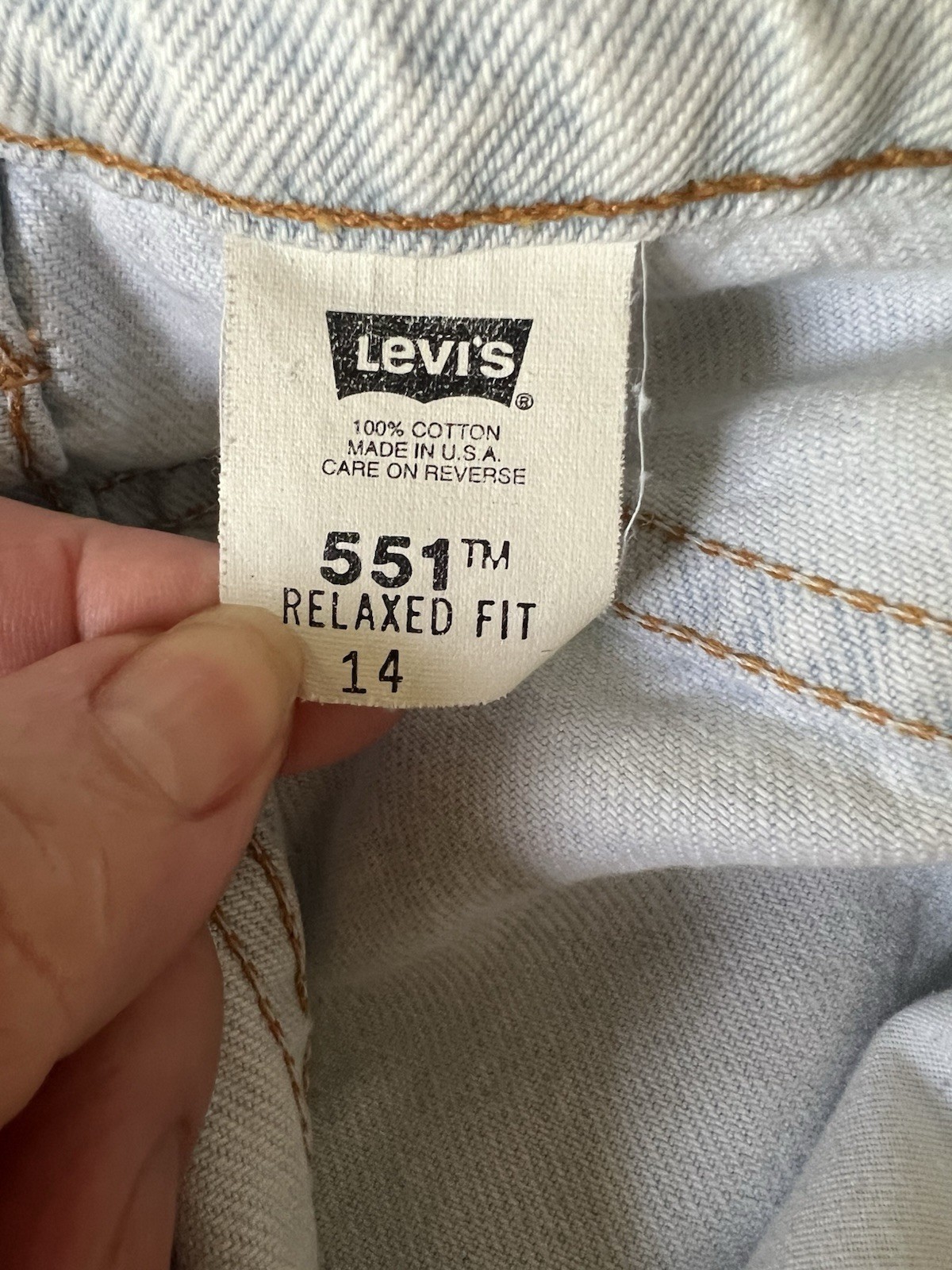 Levi’s Womens 551 Light Wash Vintage Denim Skirt Relaxed Retro Size 14(30″).