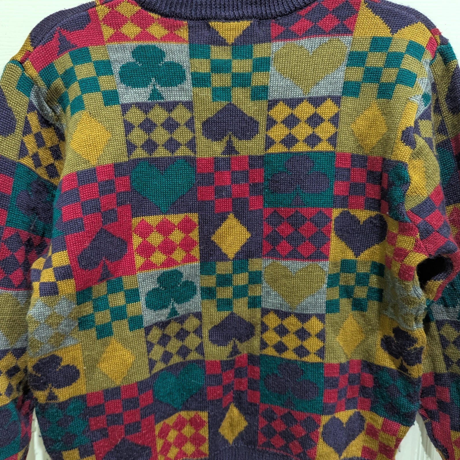 Vintage Cosmo Original Fashion Playing Card Suit Sweater