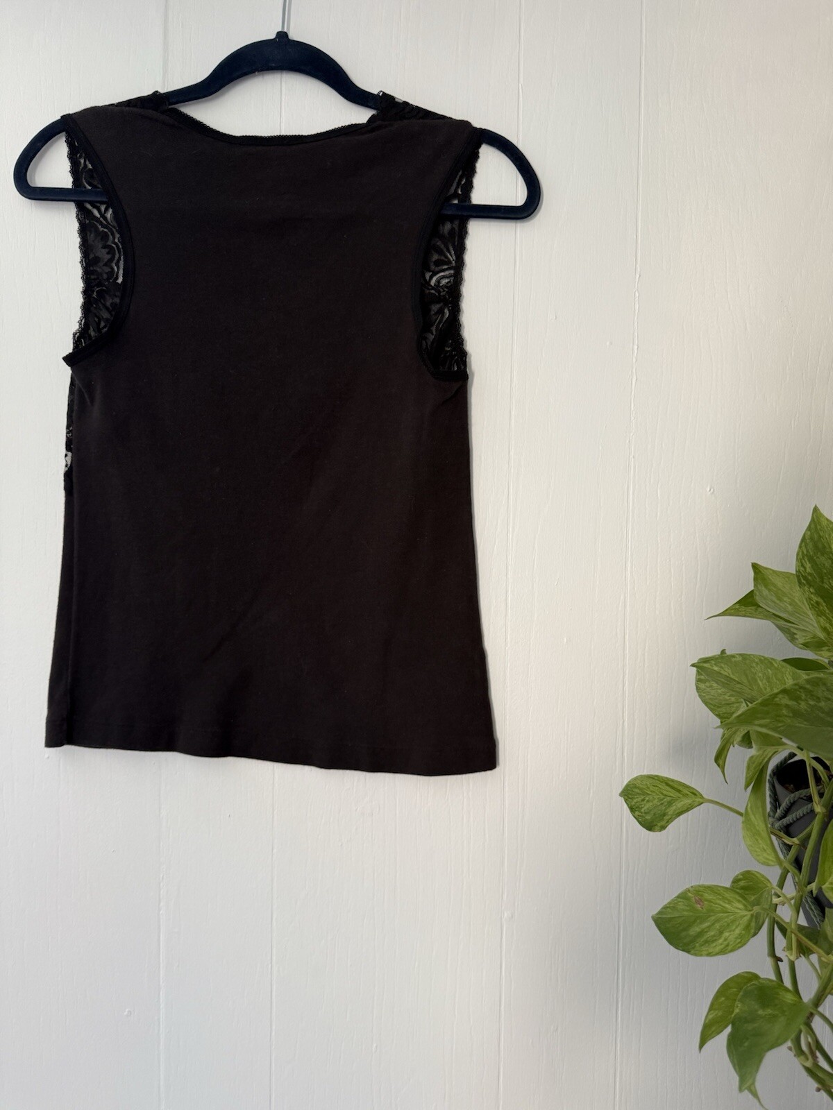 Vintage 80 Victoria’s Secret Gold Crown Label Black See Lace Thru Grunge Goth