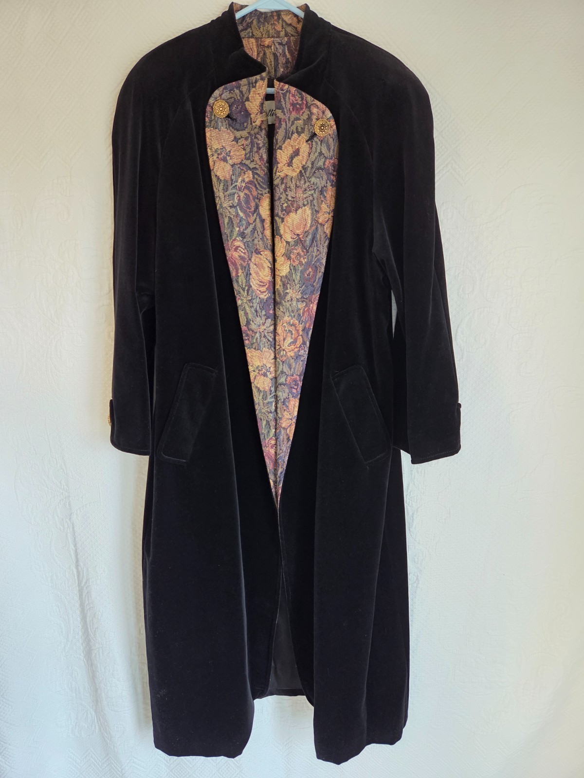 Rare Vintage Coat by Cattiva Maxi Trench Coat Women JL deBall Velvet Made in USA