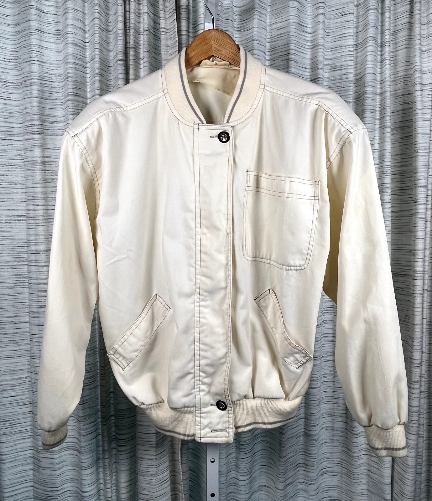 Made in USA VTG 80s Hunter’s Glen Women’s Medium Jacket Shoulder Pads Button & Z