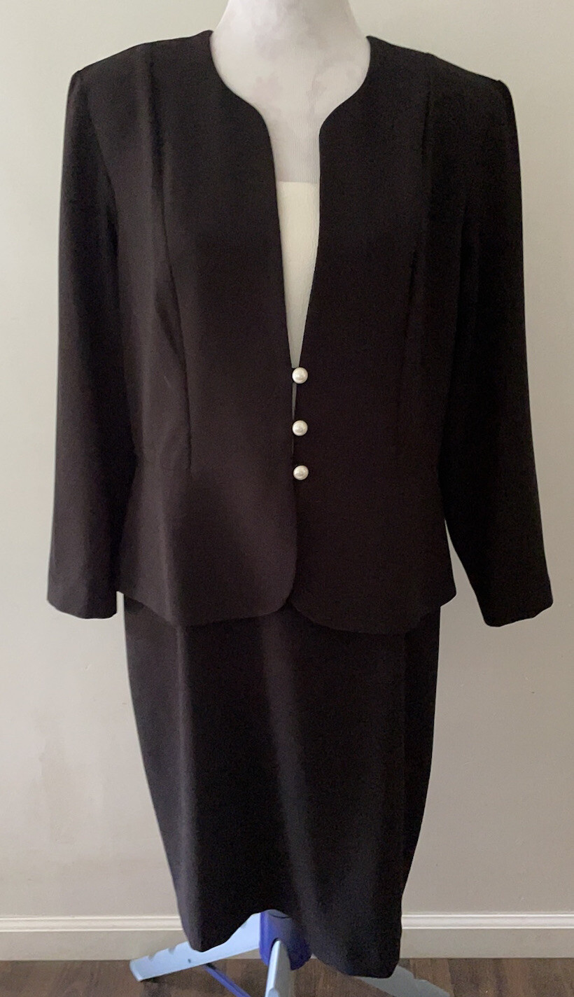 Vintage 90’s Danny & Nicole Black & White Faux 2-Piece Dress Women’s Size 14