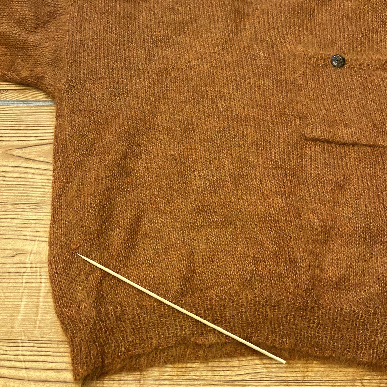 Jeanne Pierre Womens Vtg 80s Camel Brown Sweater Small Petite Mohair Pocket