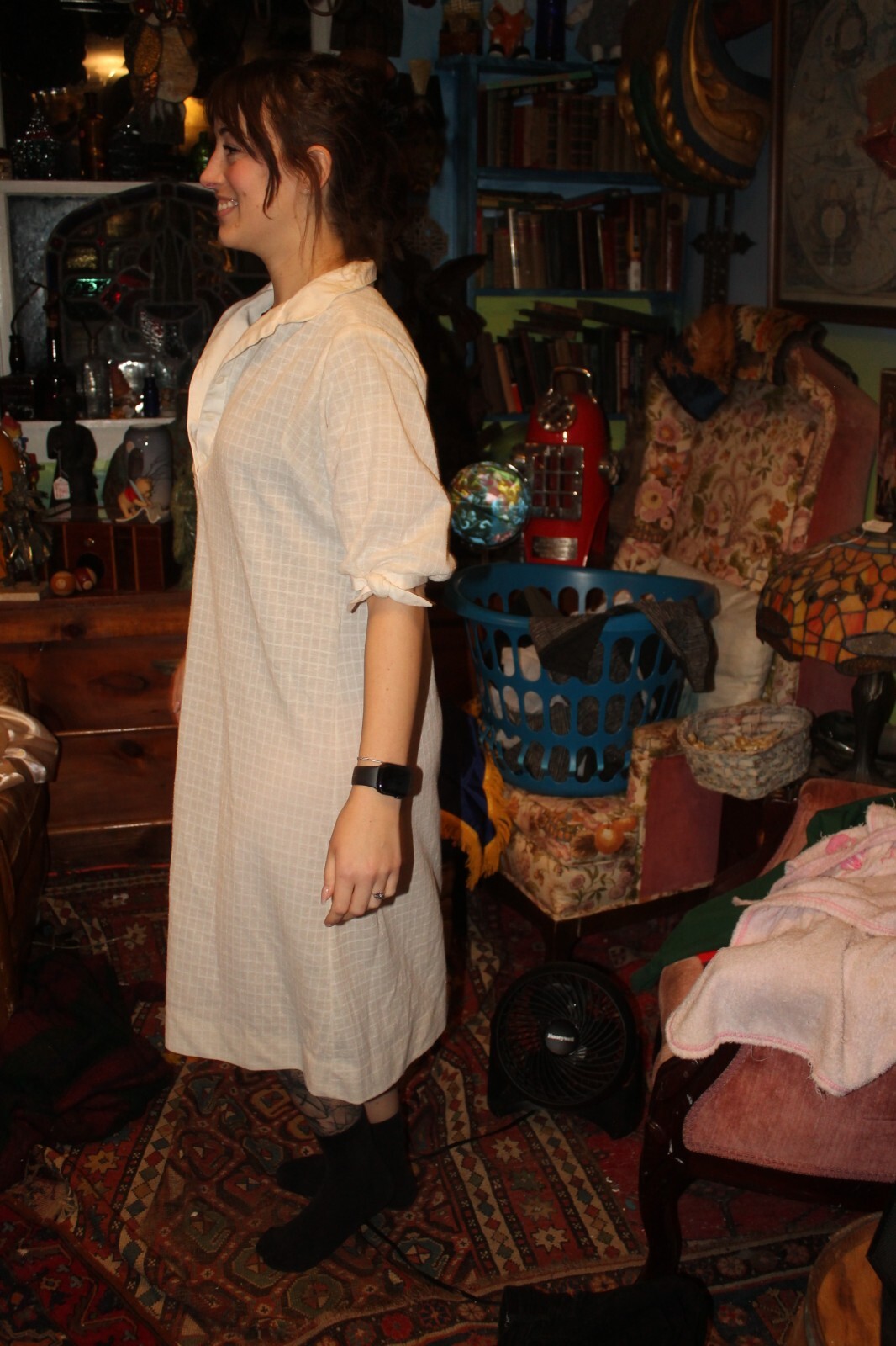 Vintage Forever Young Ecru Nightgown Night Shirt Approx Large