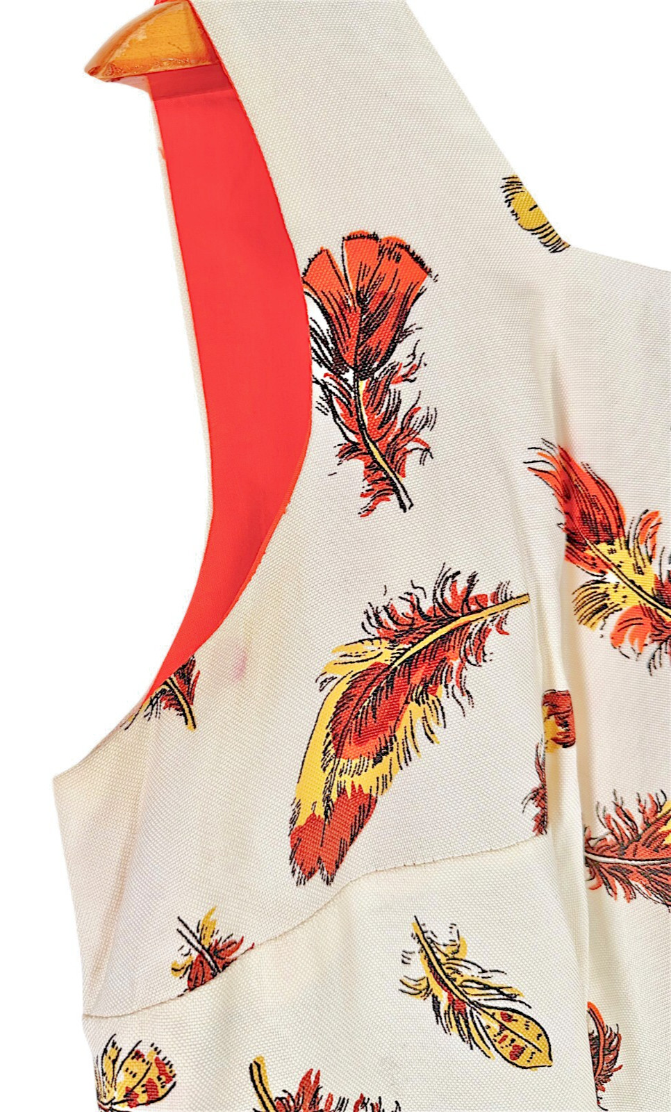 Vintage Cover Girl of Miami Feather Print Retro Sheath Dress