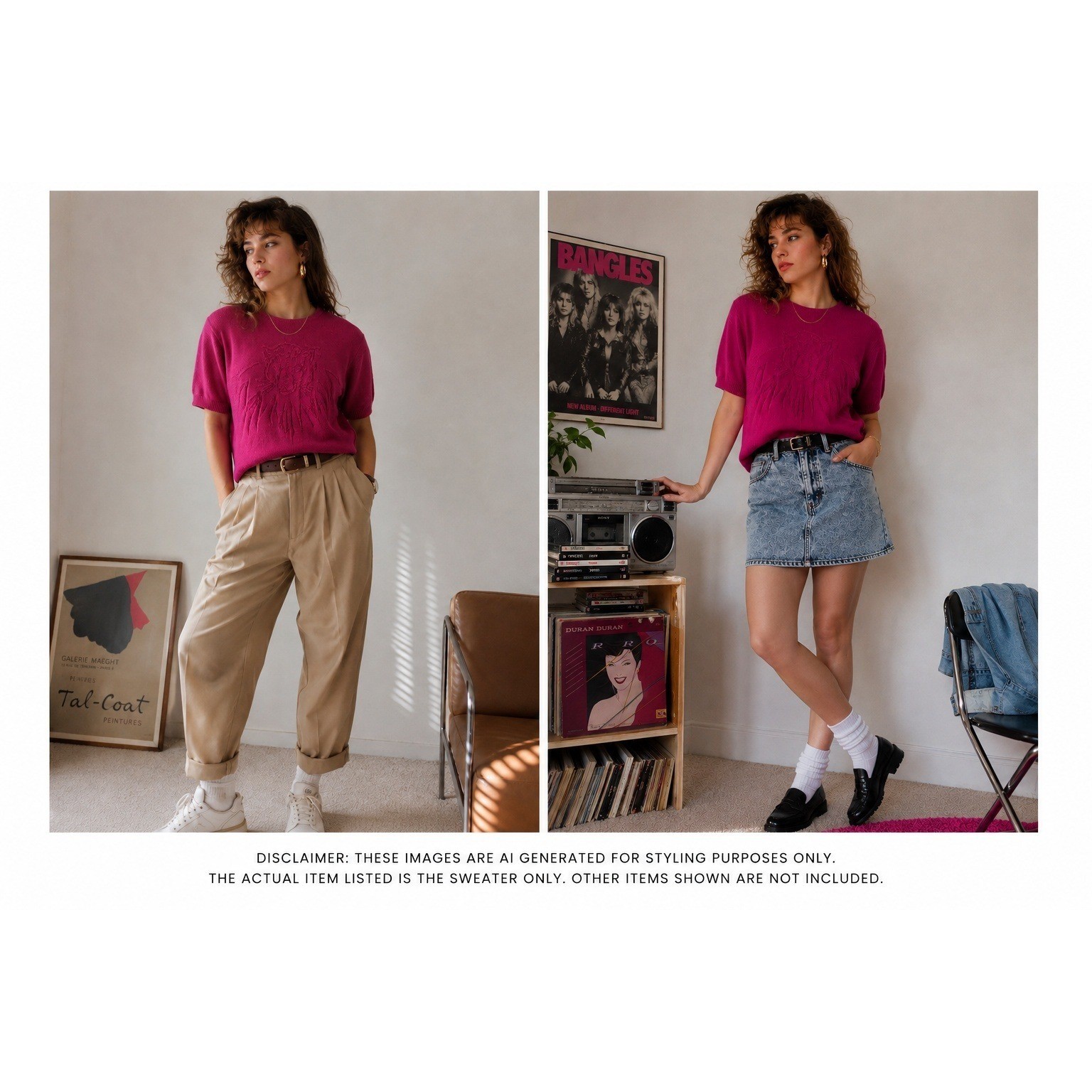Vtg Kenneth Too Pink Knit Sweater Womens Leopard Short Sleeve Retro 80s USA