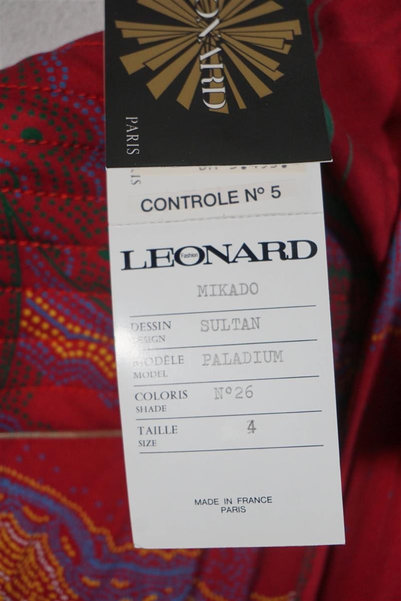 Leonard Fashion Paris Dress Maxi Dress Paladium Sultan 100% Silk Waist 4 42-44