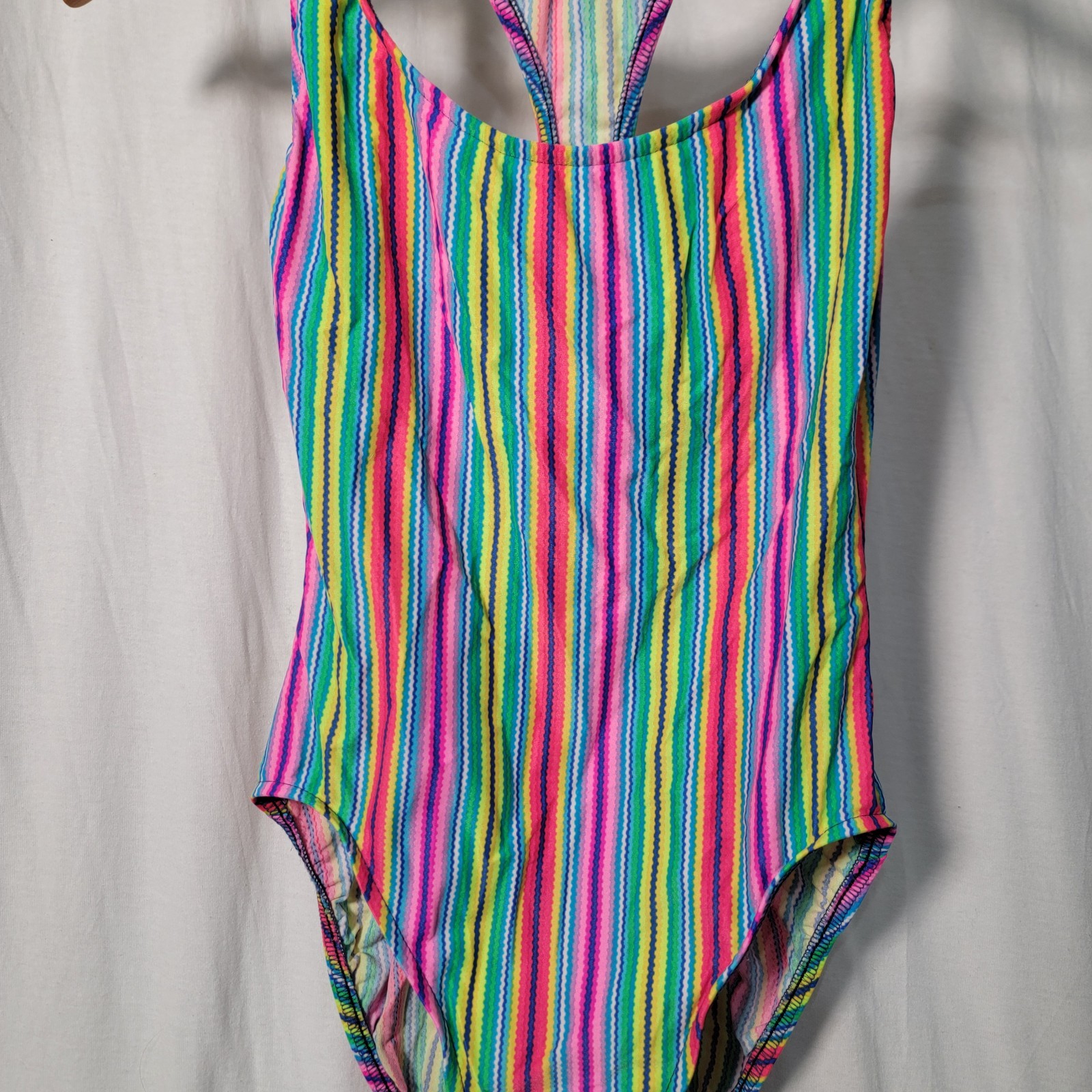 Vintage 80s SUNRAYS Neon Hi Cut One Piece Good Elastic Glow Party READ!
