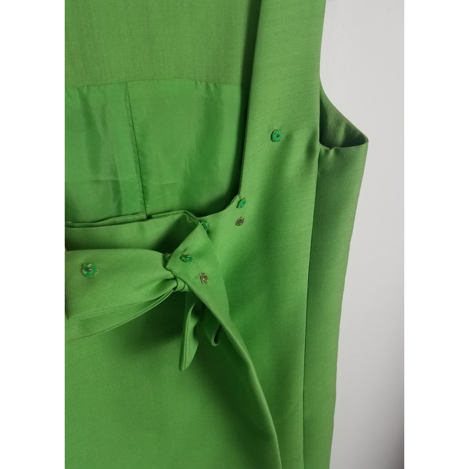 Vtg. 60’s Shannon Rodgers for Jerry Silverman XS Green Dress Mod Dress