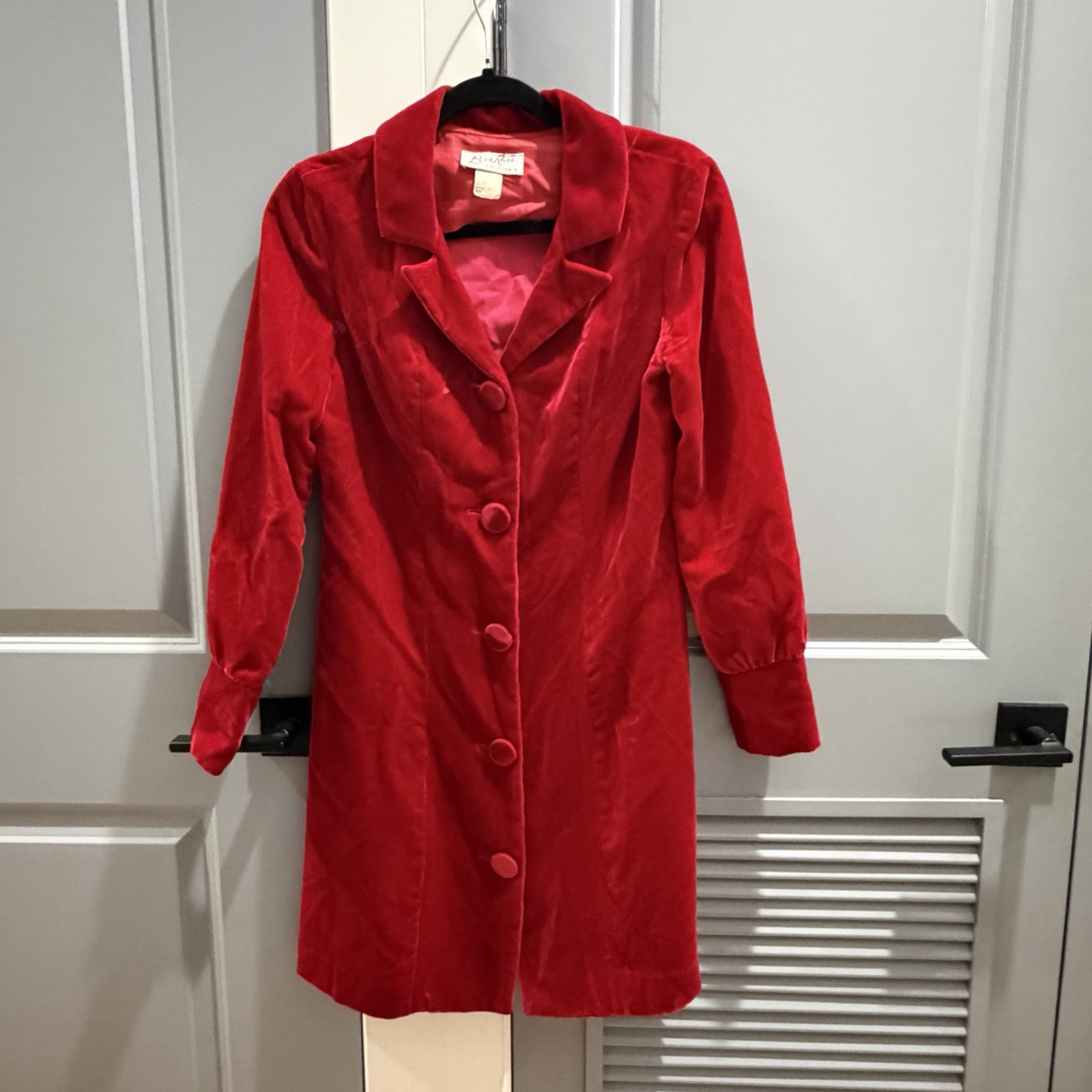 Vintage Lisa Ross Red Velvet Blazer Dress Women’s 9
