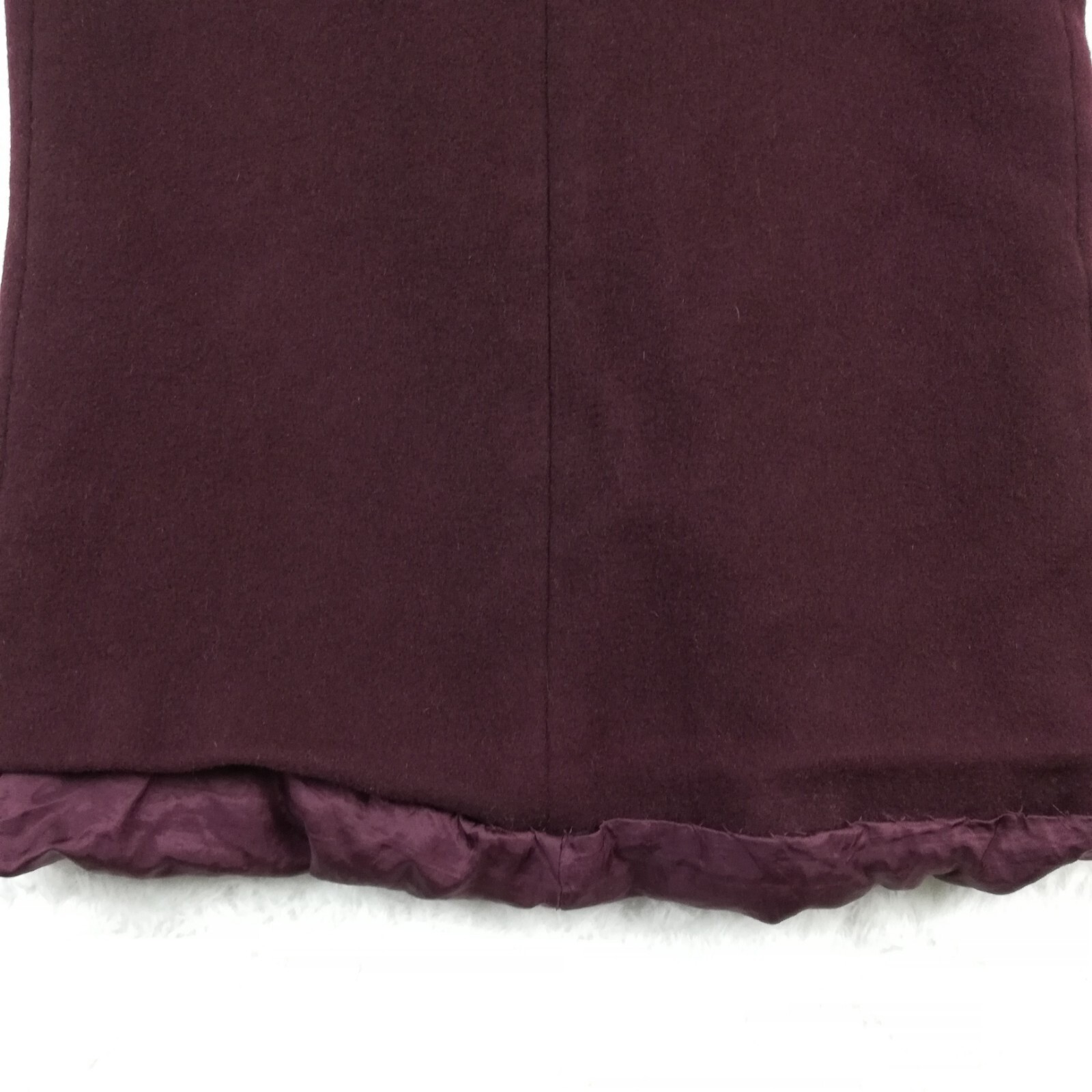 Vintage Anglo Fabrics Womens Jacket L Burgundy Wool Military Double Breasted