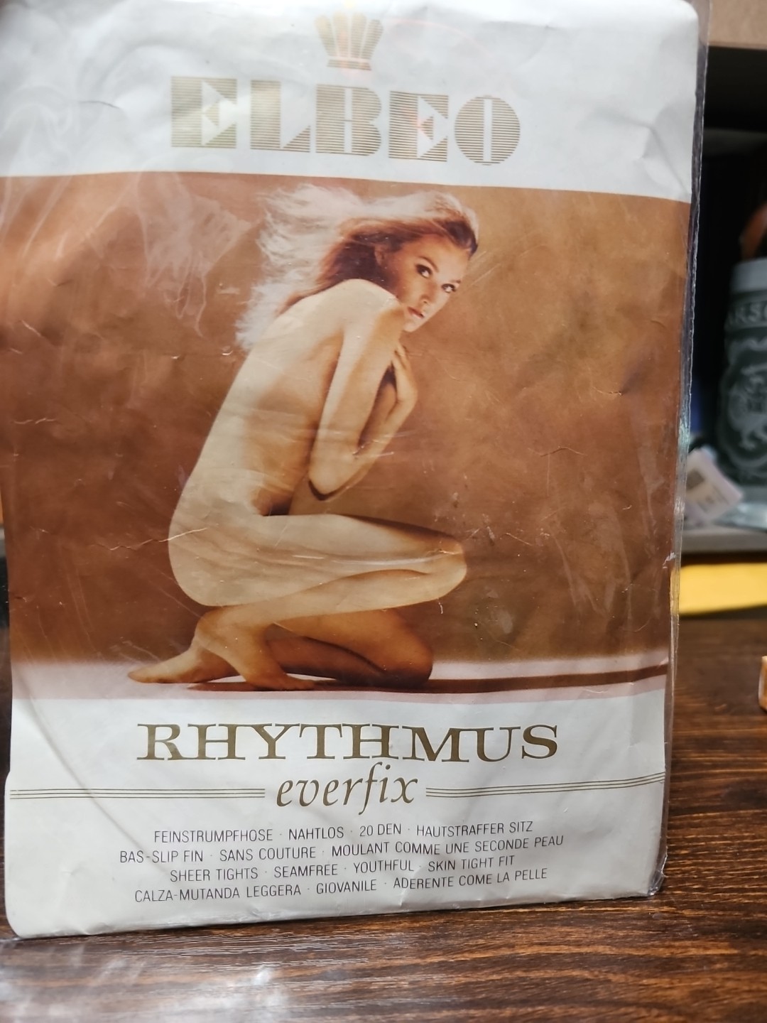 Vintage Elbeo Rhythmus Everfix Seam Free Sheer Tights Nos Amber