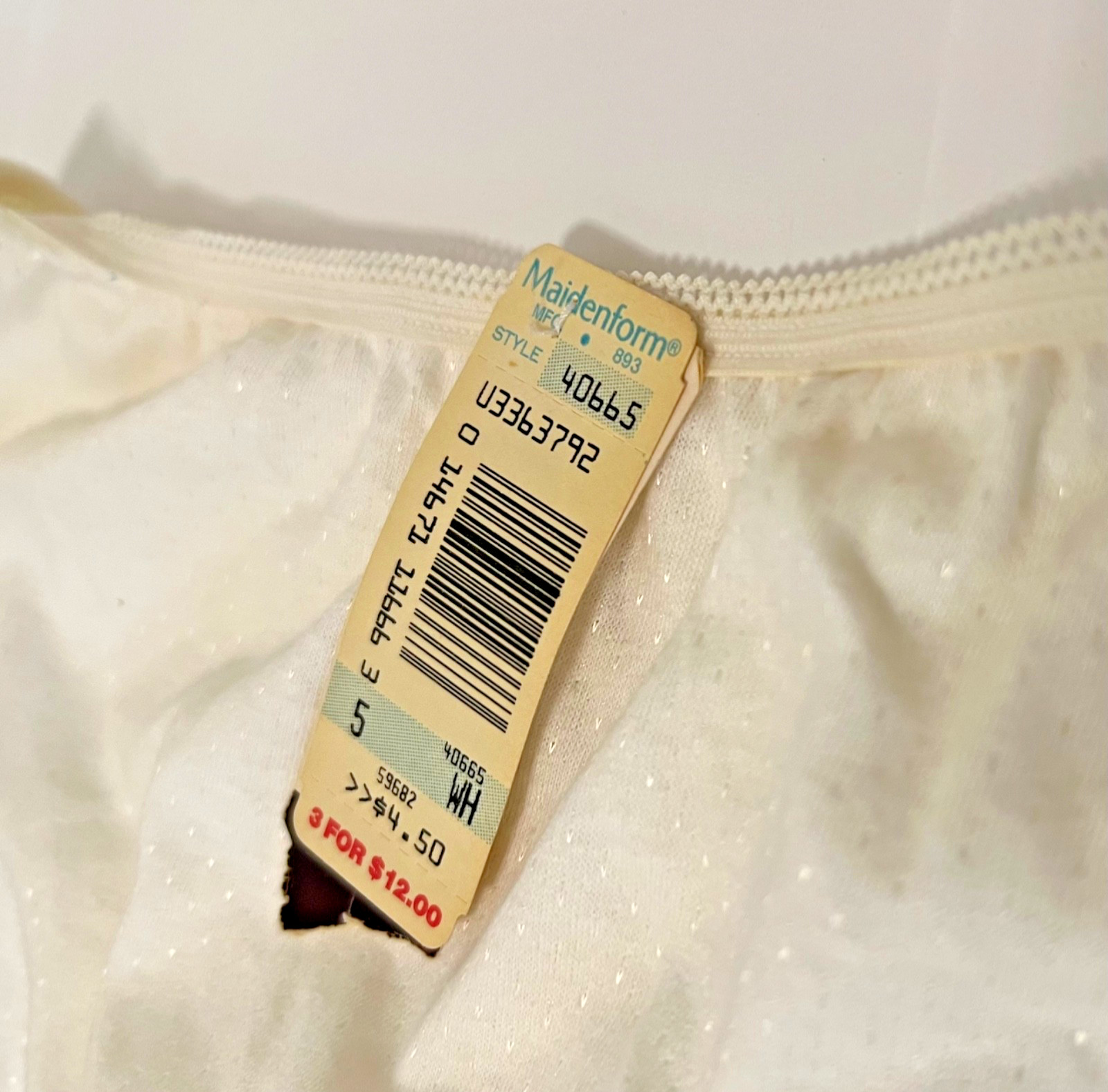 MAIDENFORM Vtg Wise Buys White Cotton Polyester Brief Panties Size 5 40665 NWT ❤