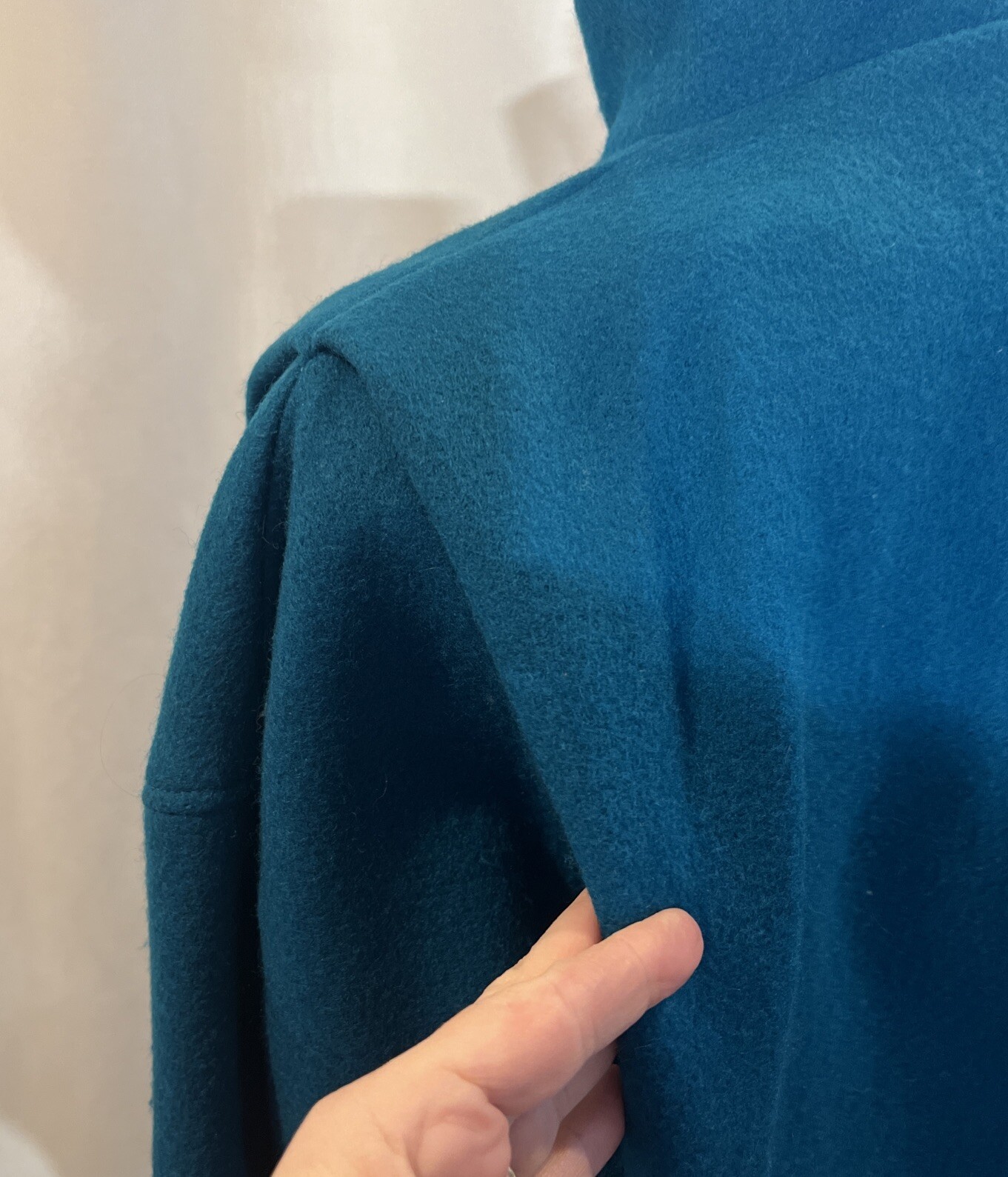 Vintage Learsi Turquoise 100% New Wool Coat Fully Lined Size 9 Beautiful