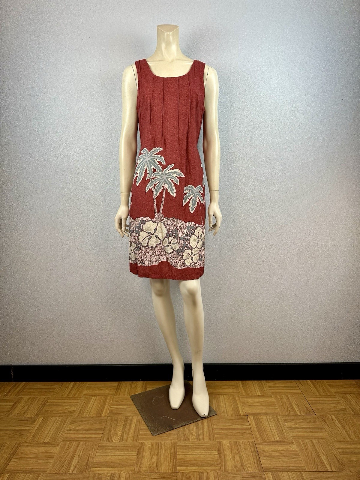 Nani Of Hawaii Floral & Palm Shift Dress, Size Small