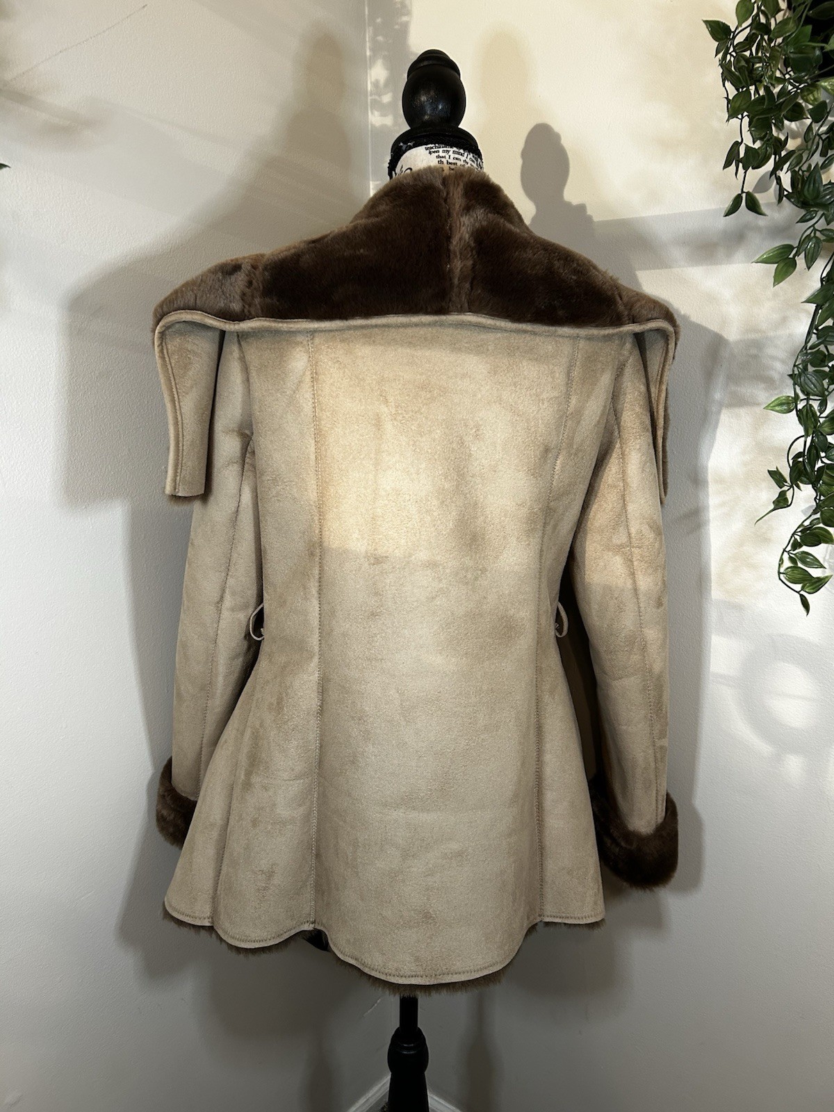 Vintage Jennifer Lopez Faux Suede & Faux Fur Penny Lane Coat