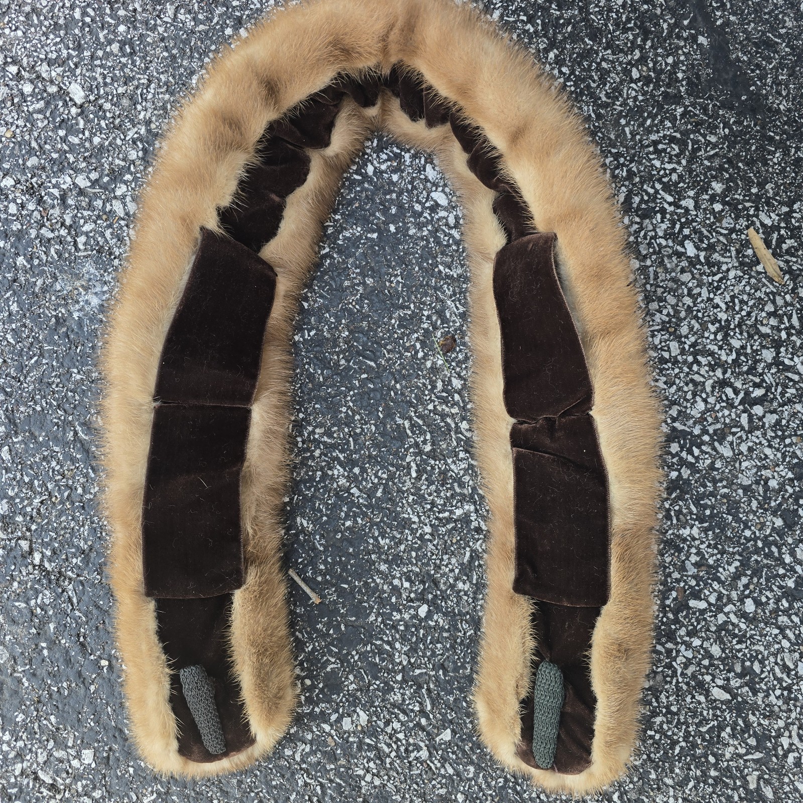 Vtg Honey Blonde Mink Fur Collar Scarf Real Fur Wrap Whimsigoth Boho Y2K Glam