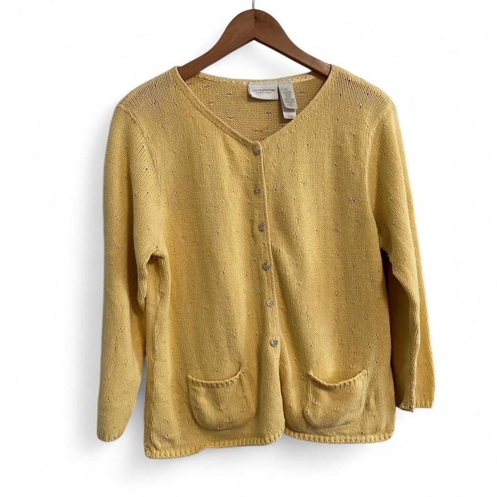 Vintage Liz Claiborne yellow cardigan