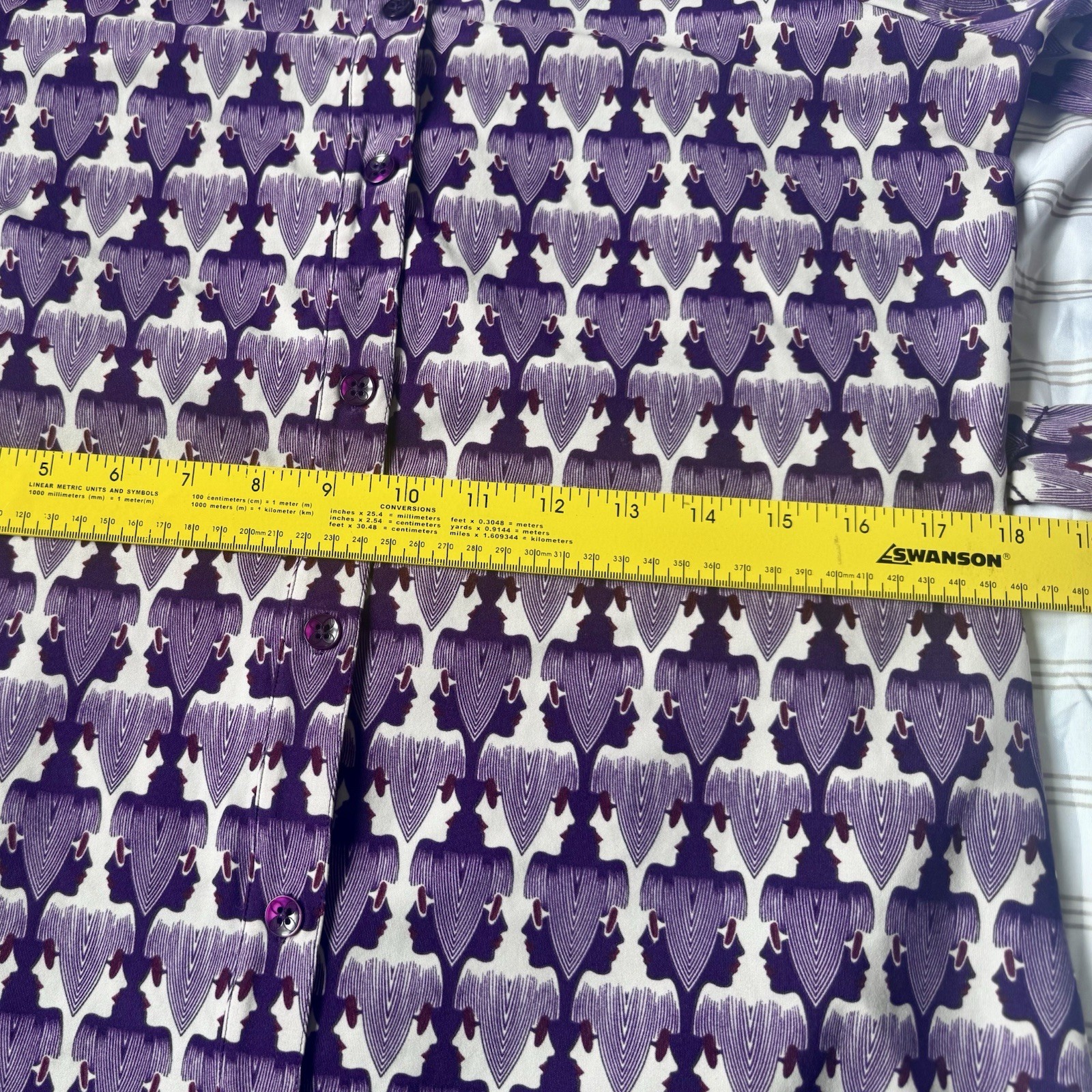 Vintage Shirt Dress Original Penguin by Munsingwear Purple & White Mod Print