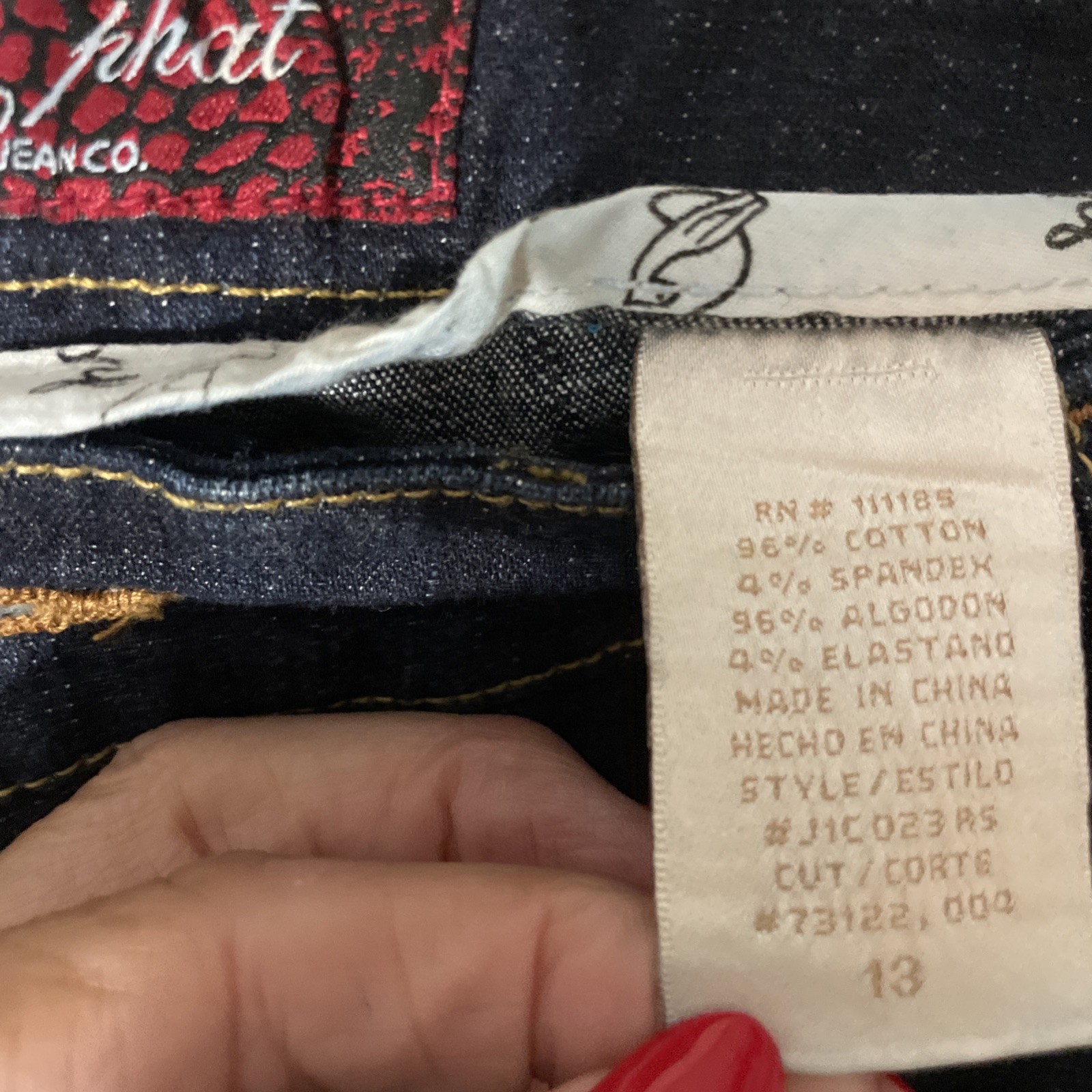 Vintage Baby Phat Rhinestone Cat Logo Straight Jeans Y2K Bling Dark Wash Size 13