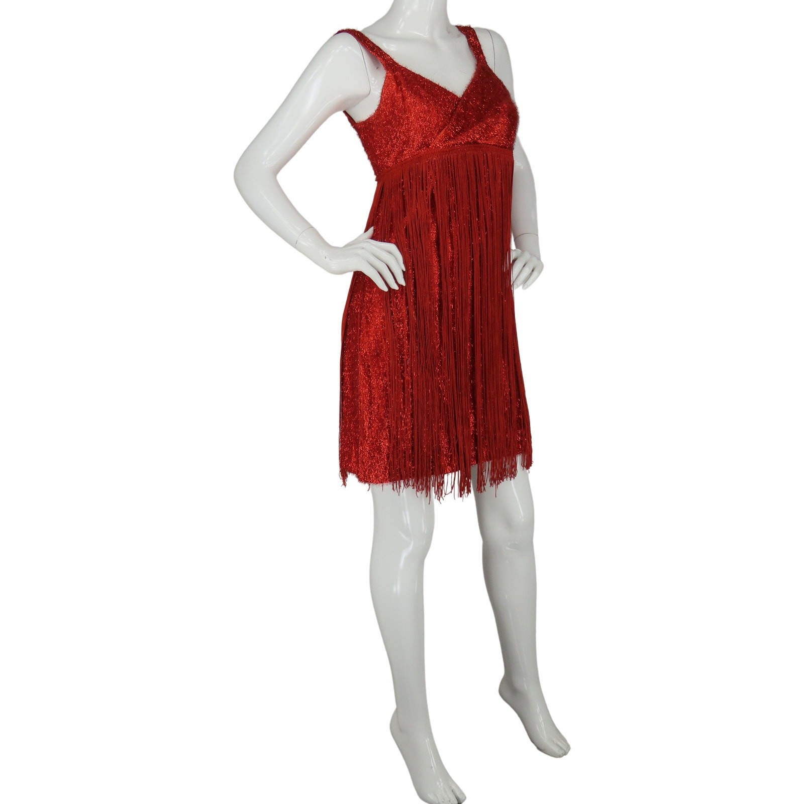 Vintage Tassel Tinsel Showgirl Stage Party Cocktail Fringe Gatsby Flapper Dress