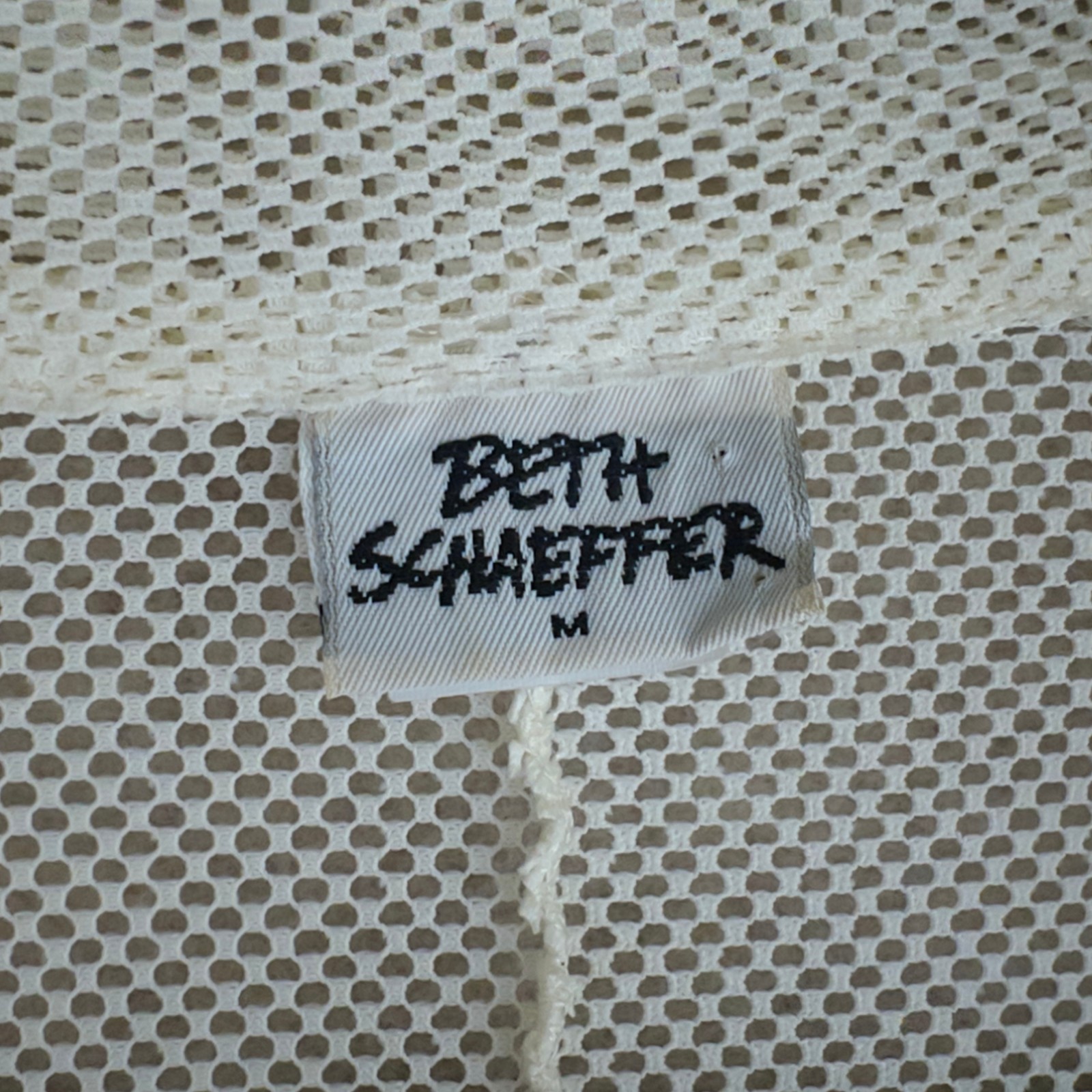 Vintage 90s Beth Schaeffer Wrap Dress Sz M White Maxi Mesh Sheer Festival Party
