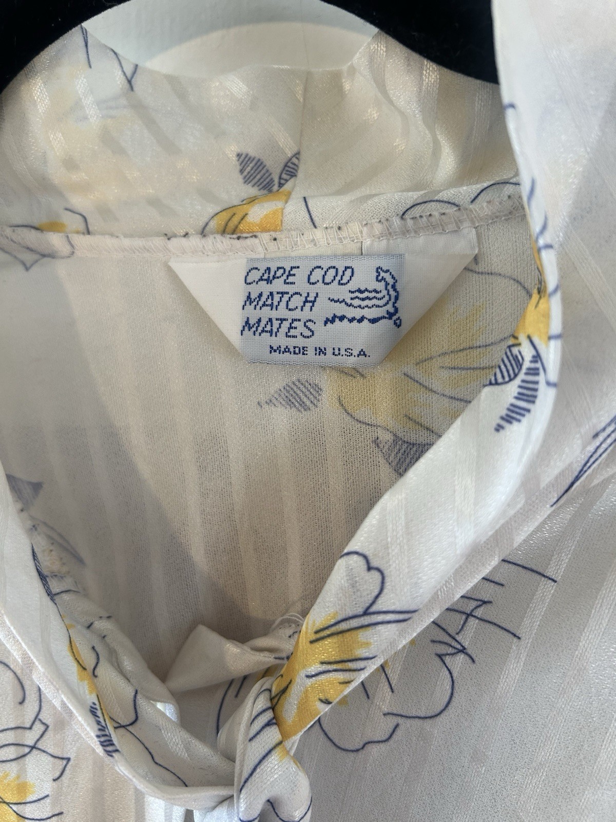 Cape Cod Match Mates Blouse – Bow Tie Front – Retro Pinup Secretary/Teacher Vibe
