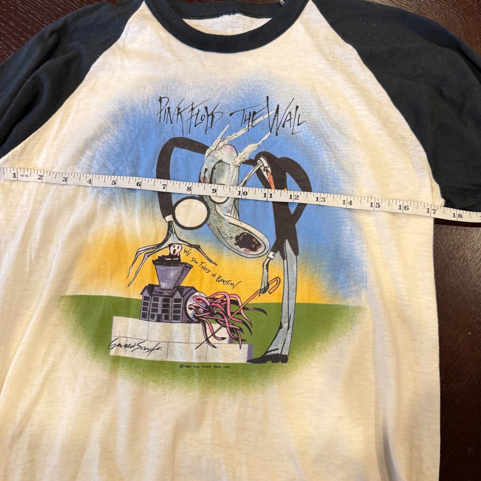 Vintage Pink Floyd The Wall Gerald Scarfe Baseball 3/4 Sleeves Single Stitch