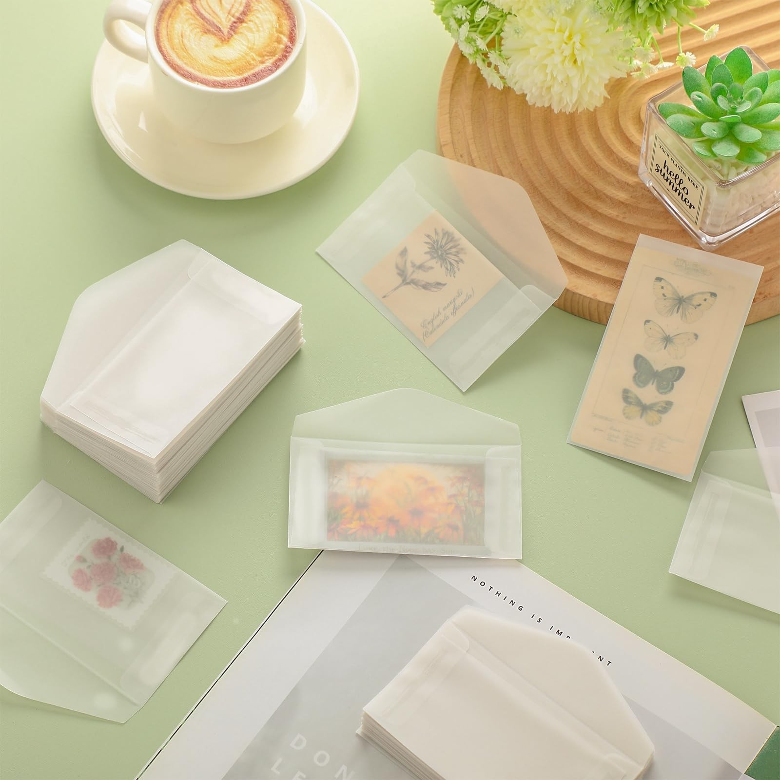 Eersida 600 Pcs Glassine Envelopes 4.25 x 2.5 Inch Frosted Lottery Ticket Holder