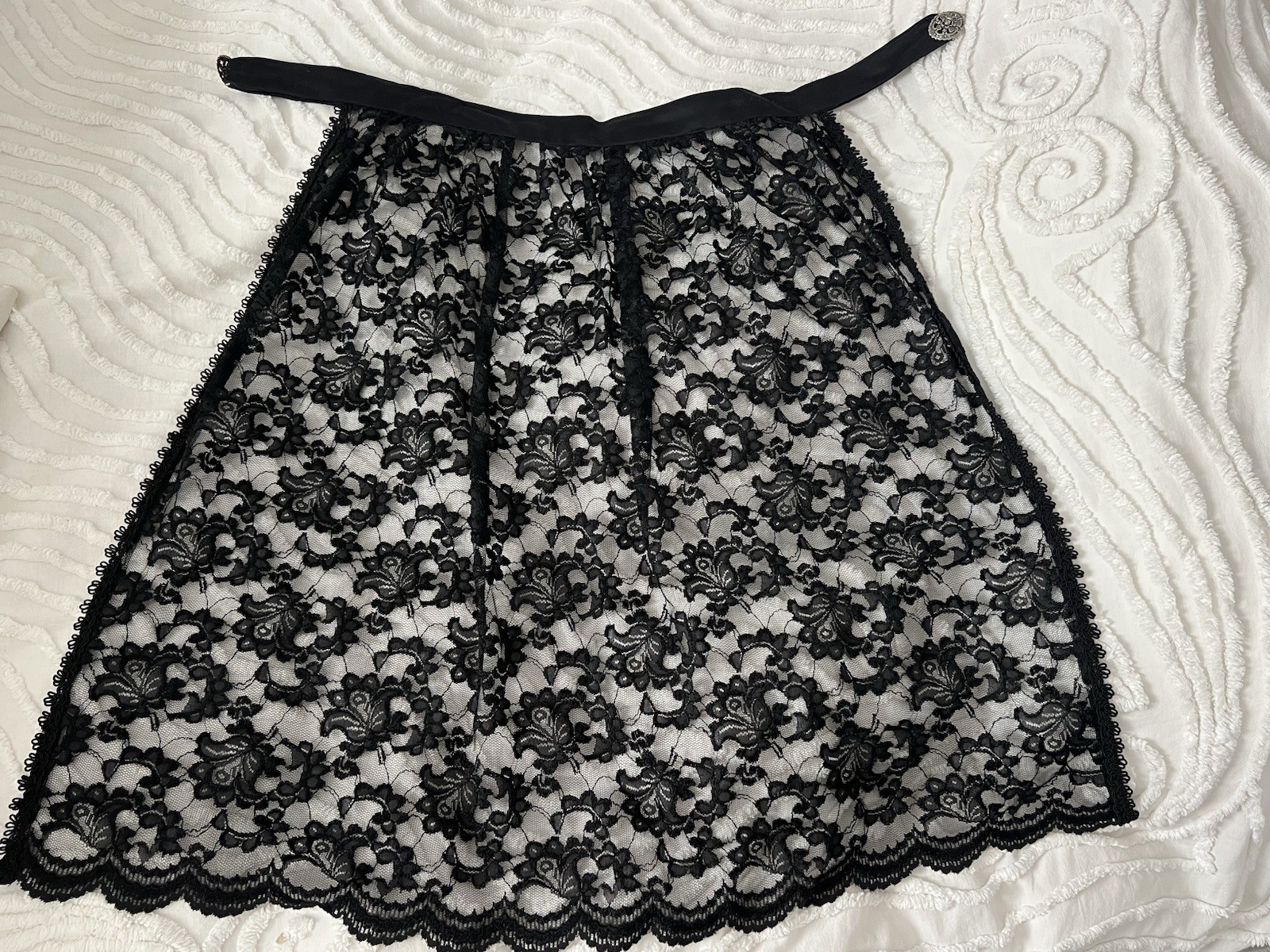 2 Skirts x Dirndl~1 Purple Damask w Lace~1 Embroidery Roses Dots Eyelets~S or M