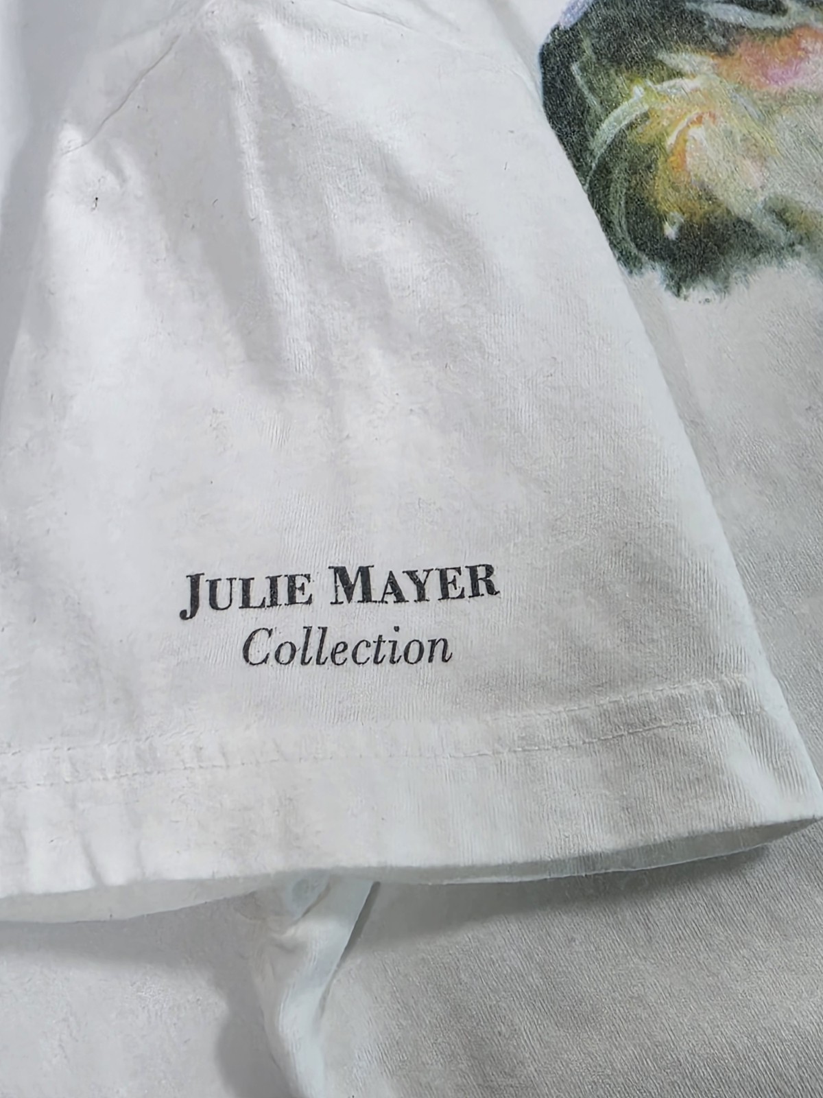 VTG Signed Julie Mayer Collection Single Stitch Tiger Water Color Style MEDIUM