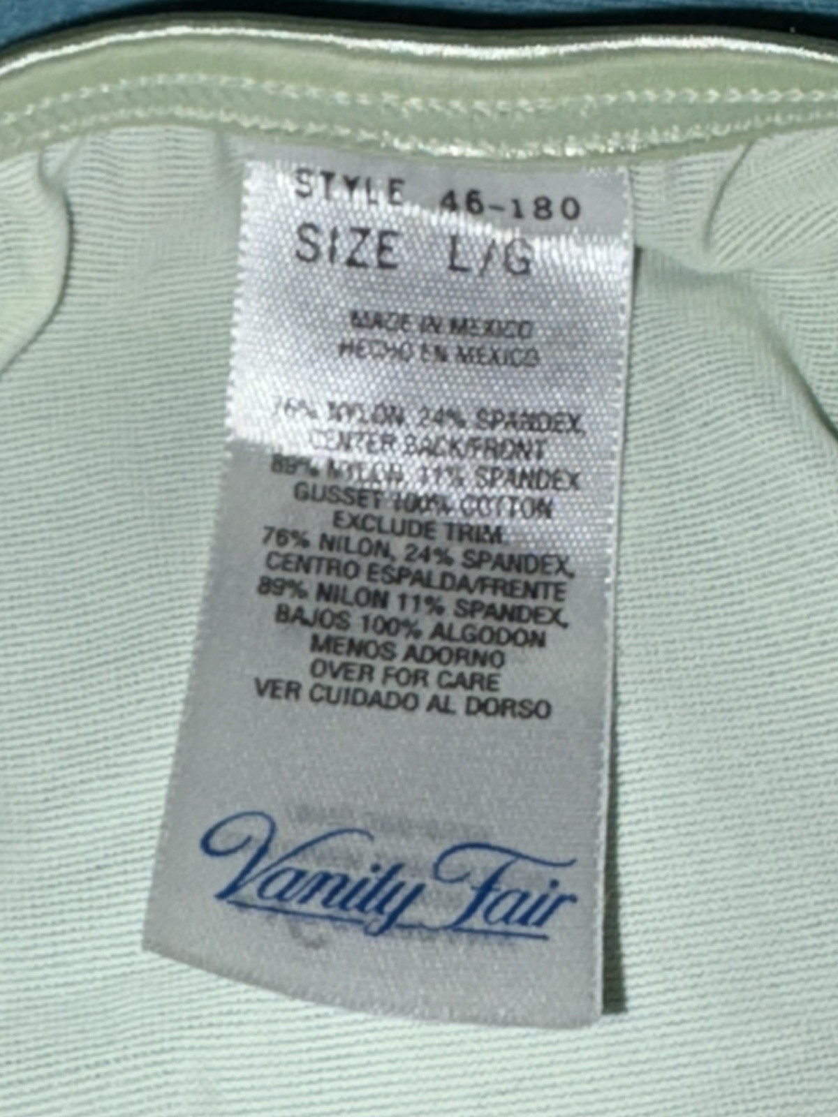 Vanity Fair 46-180 L Nylon Y2K Early 2000’s String Bikini Underwear Panties