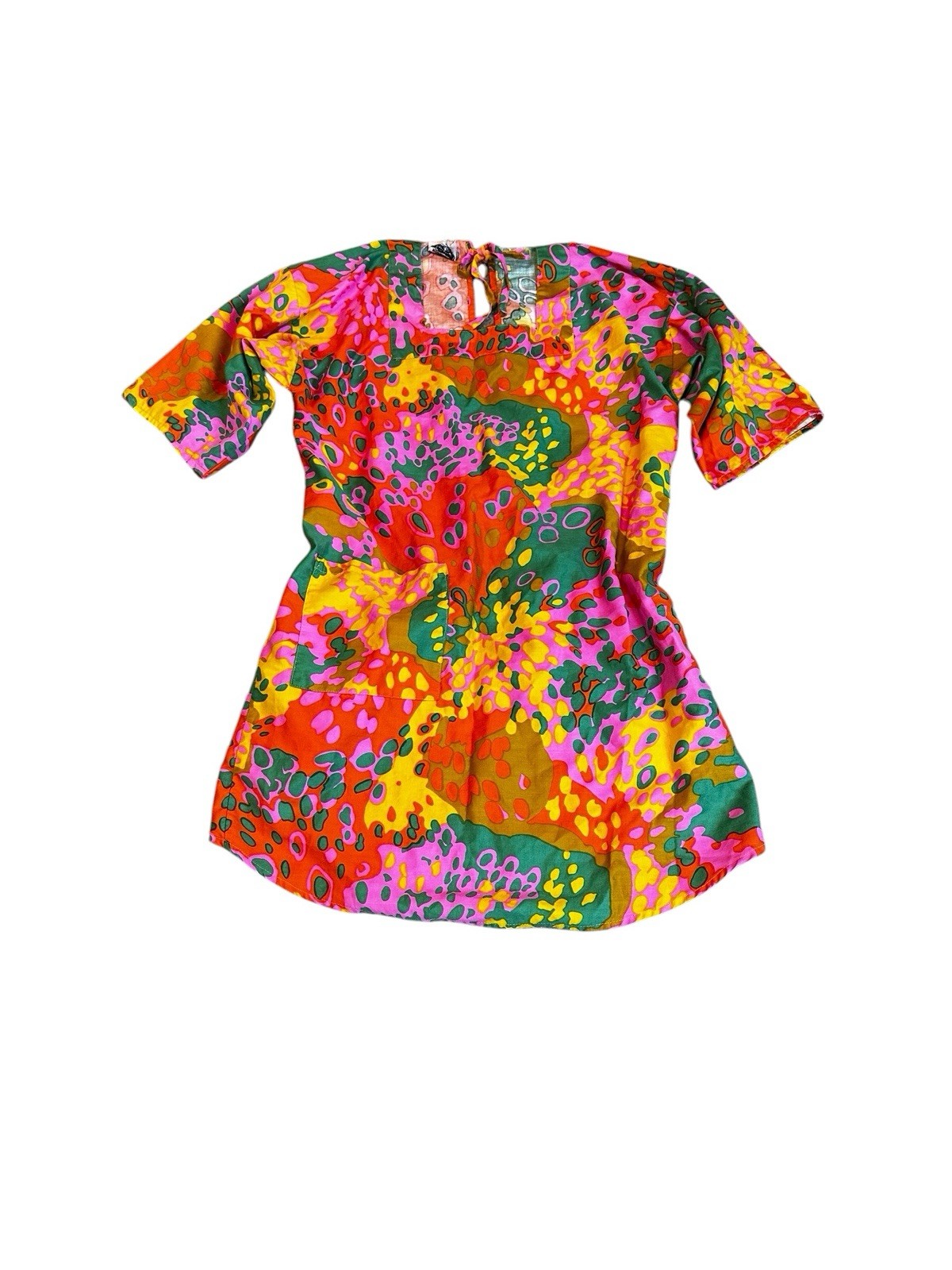 Takahashi Everglaze Minicare Vintage Tunic Open Twiggy Psychedelic Retro GoGo