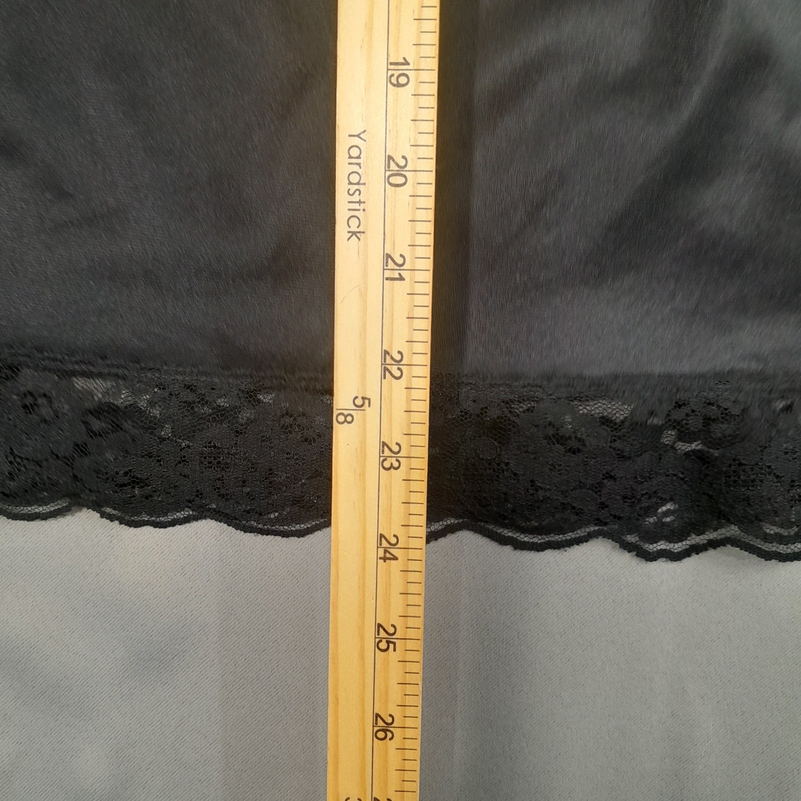 Kaydette Half Slip Womens 3XL Black 100% Antron Nylon Lace Hem Lingerie USA Vtg