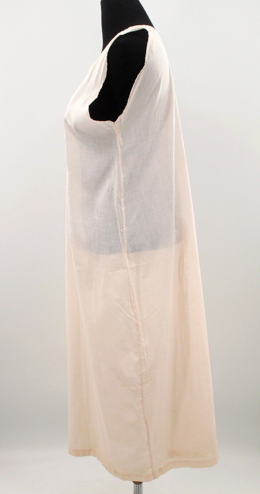 VTG Women’s 20s Light Pink Cotton Night Gown / Slip Dress M/L 1920s Sleep Wear