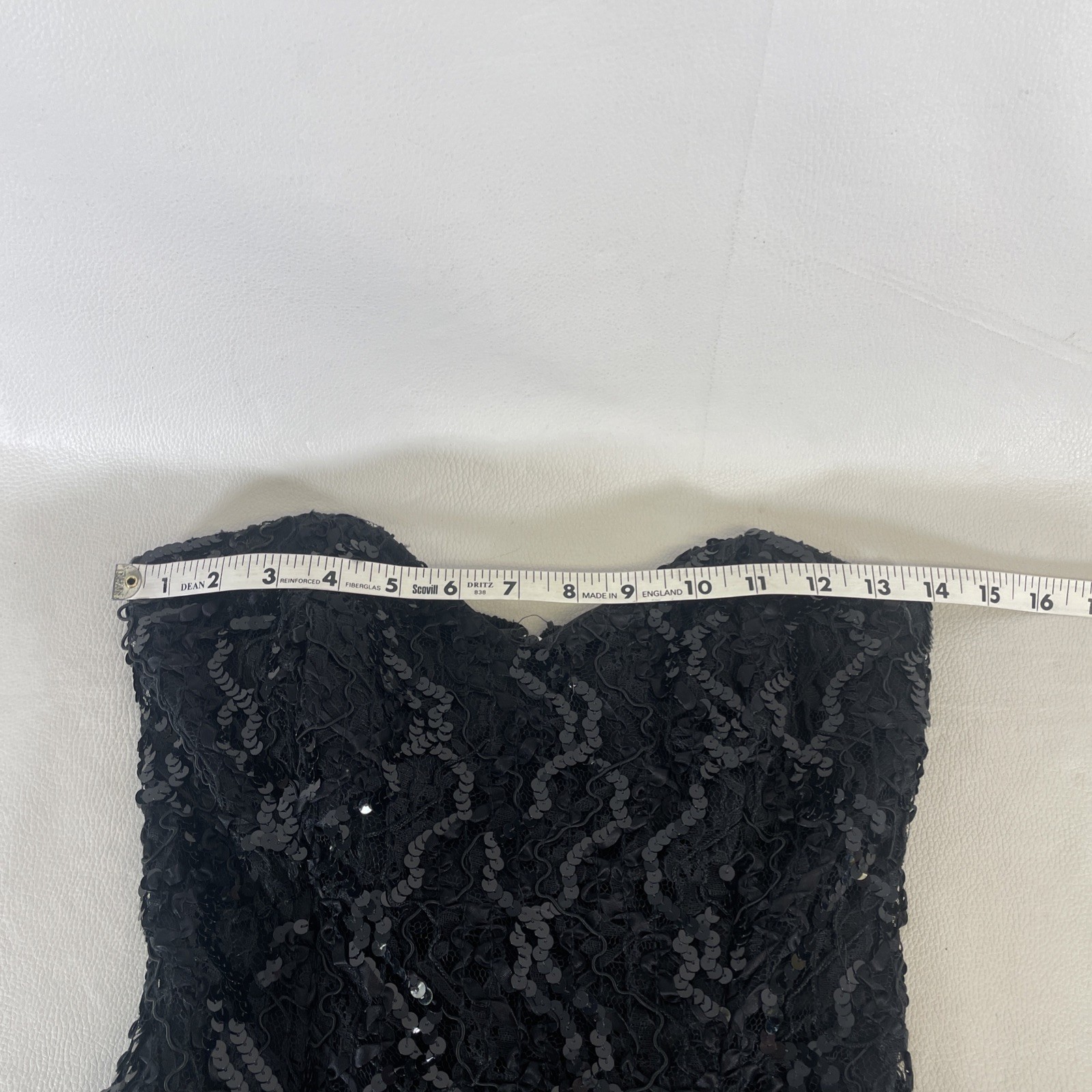 Vintage 1980’s Scarlett Nite Sz 7/8 Black Sequin Strapless Bubble Dress