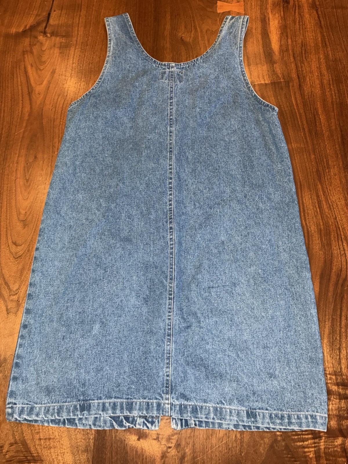 Y2K No Excuses Denim Jumper Dress Size S Blue Jean Full Zip Mini Pinafore