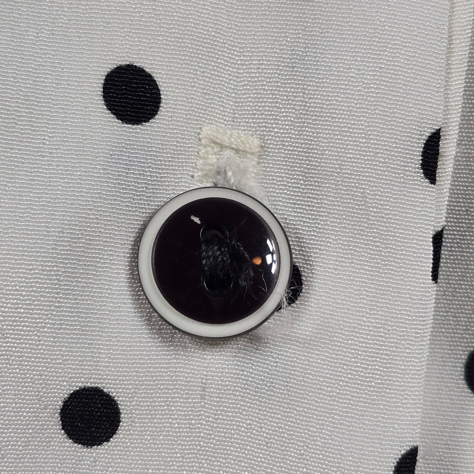 Vintage VLP Petites Polka Dot Dress White Black Belted ILGWU Made in USA Size 14