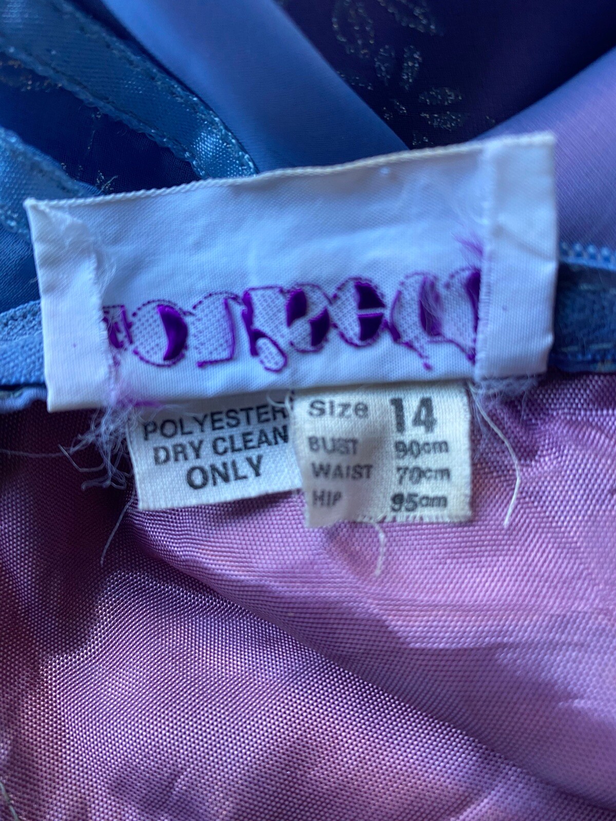 Louisette Sydney 70,s Fab Blue Frilled Maxi.Tag Says 14(12)
