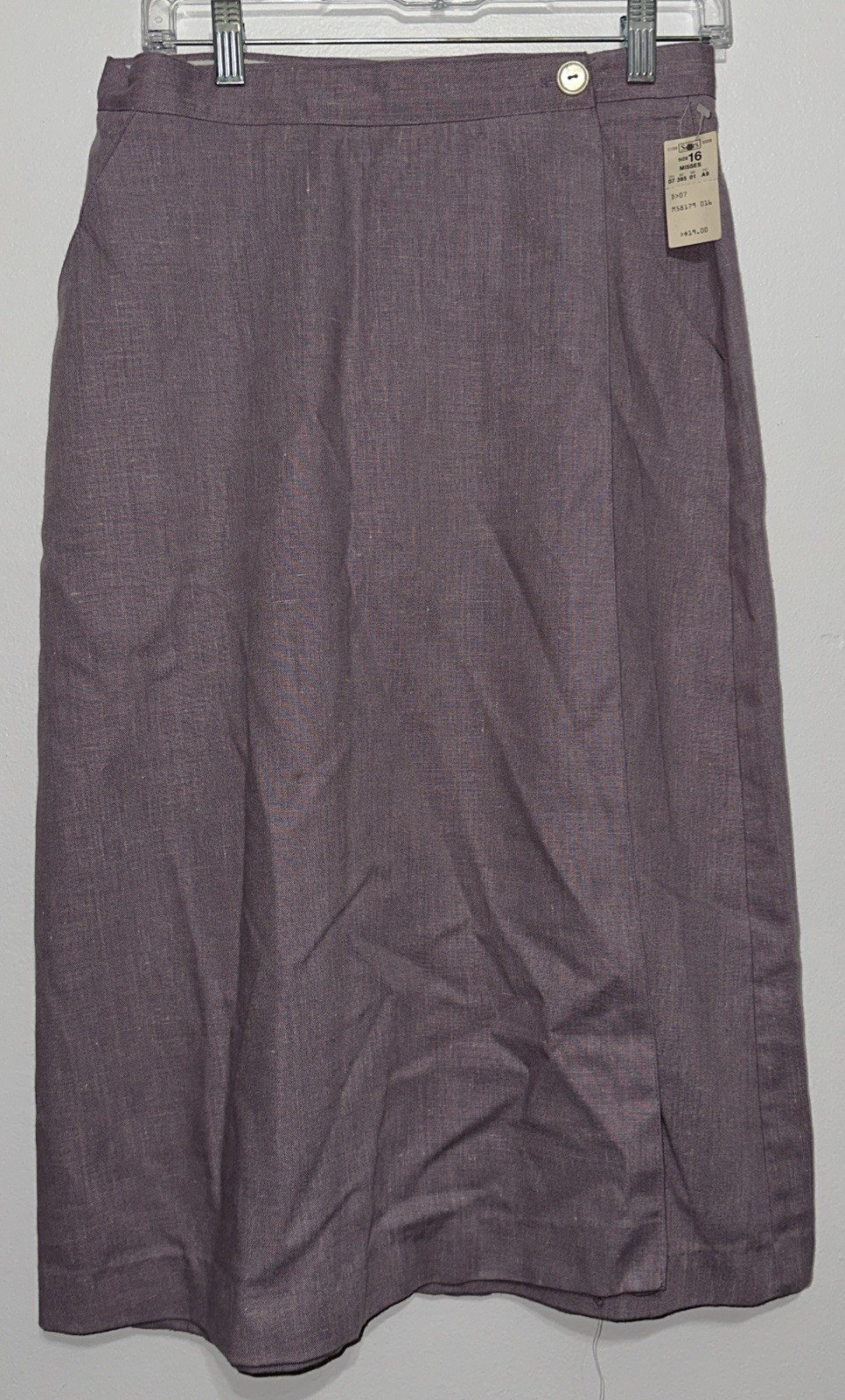 SEARS Roebuck Co. Vintage Skirt Size 16 Purple Pencil Made in USA VTG