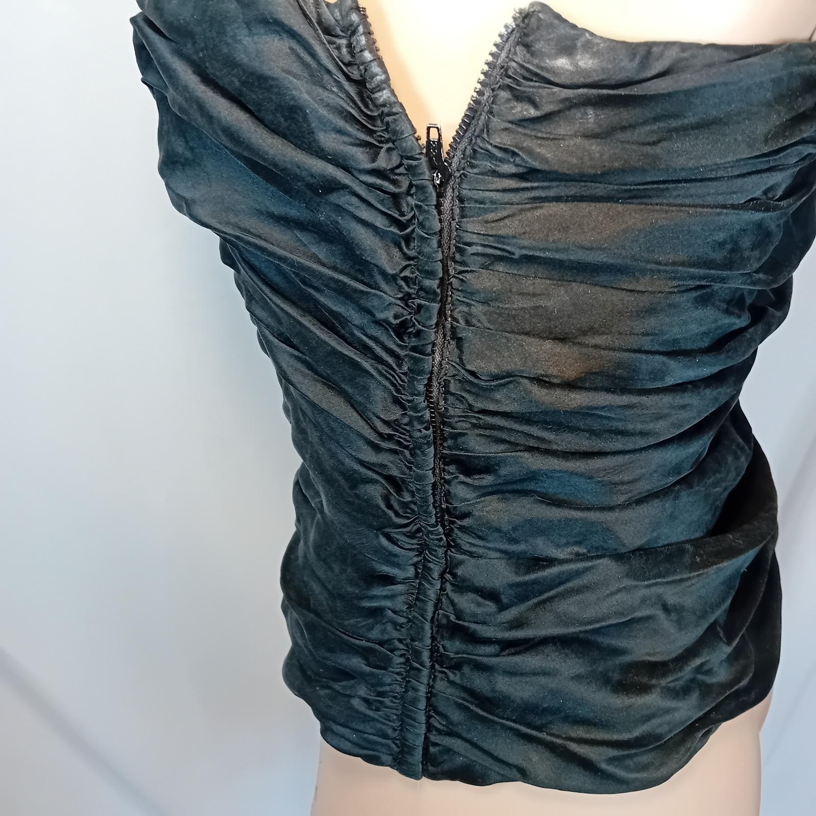 90s Vintage Y2K Lipton’s Ruched Silk Cami Top Cocktail Goth Club Festival 8 READ