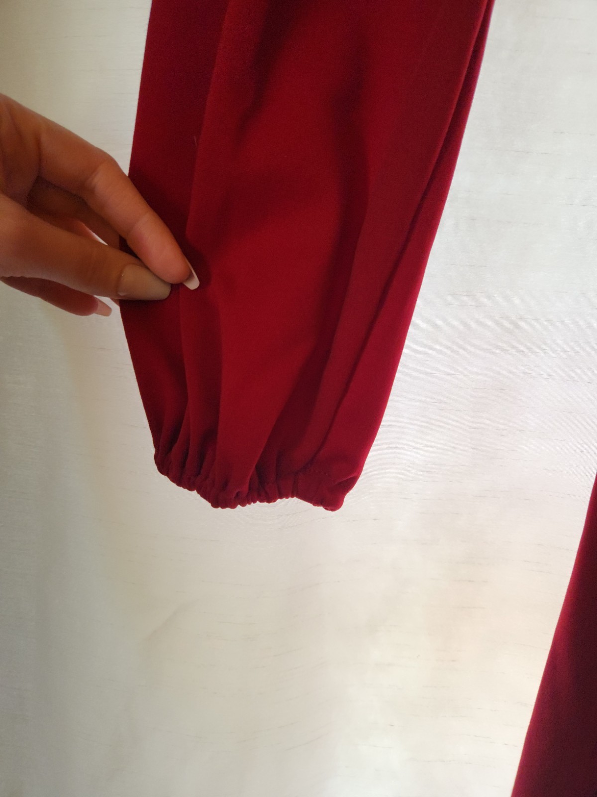 VTG 1970s Deadstock Jumpsuit Bell Bottom Open Back Disco Burgundy 11/12 Fit S/M