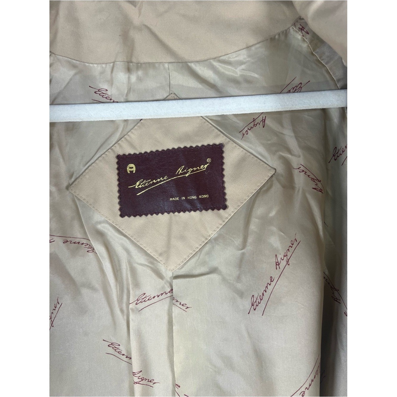 Vtg Etienne Aigner Trench Coat – Leather & Brass Accents – Late 70s/80s SIZE 10