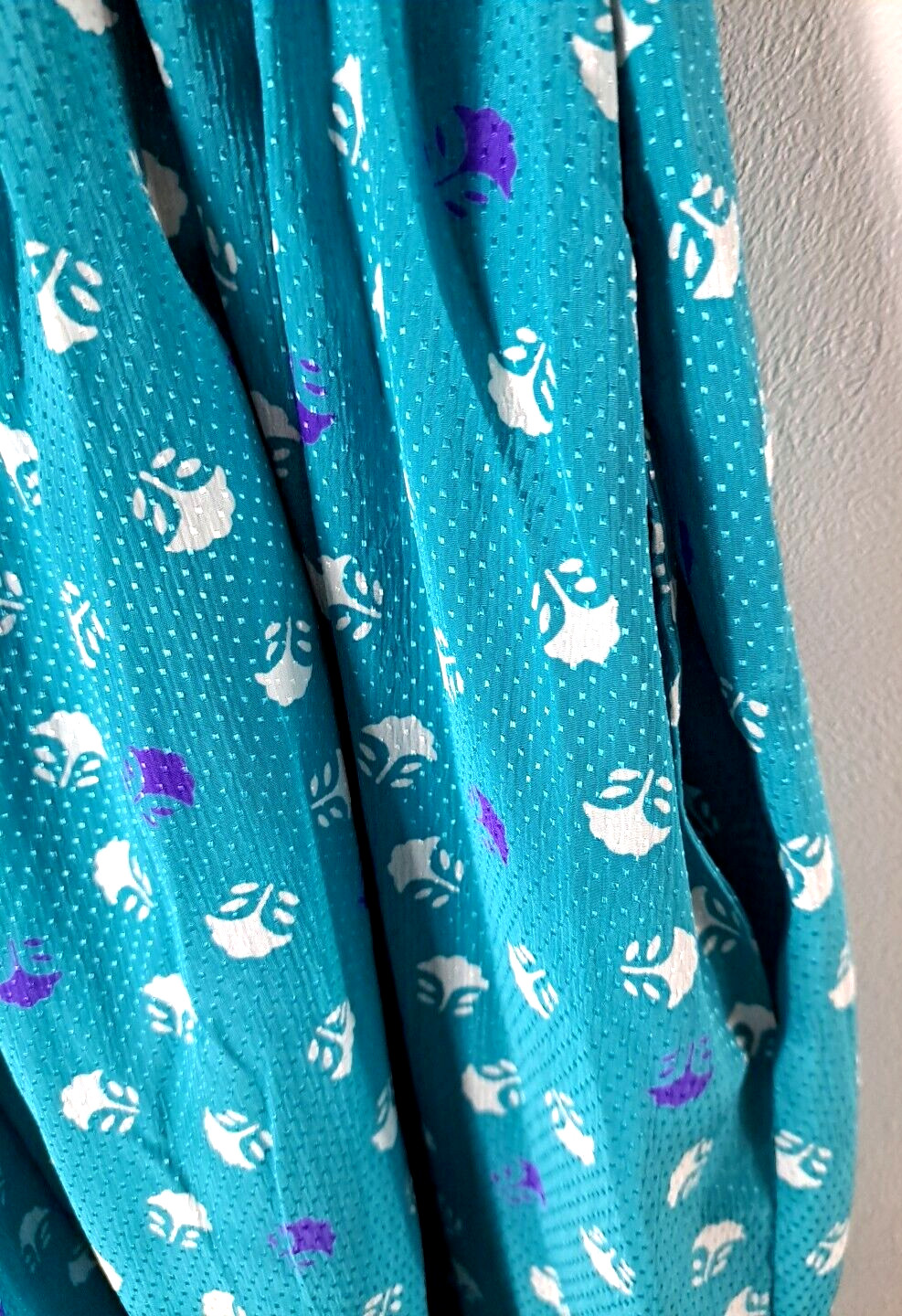 Vintage Womens Jos A Banks Dress Blouson Turquoise 1980s Pockets Size 12 Small