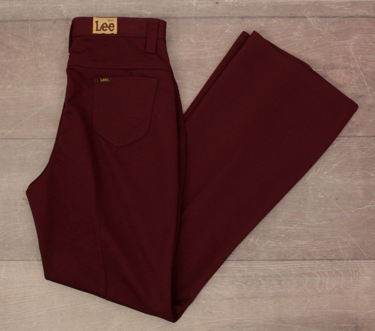 VTG Women’s 70s NOS Dark Burgundy Lady Lee High Waist Pants 30″ 1970s Polyester